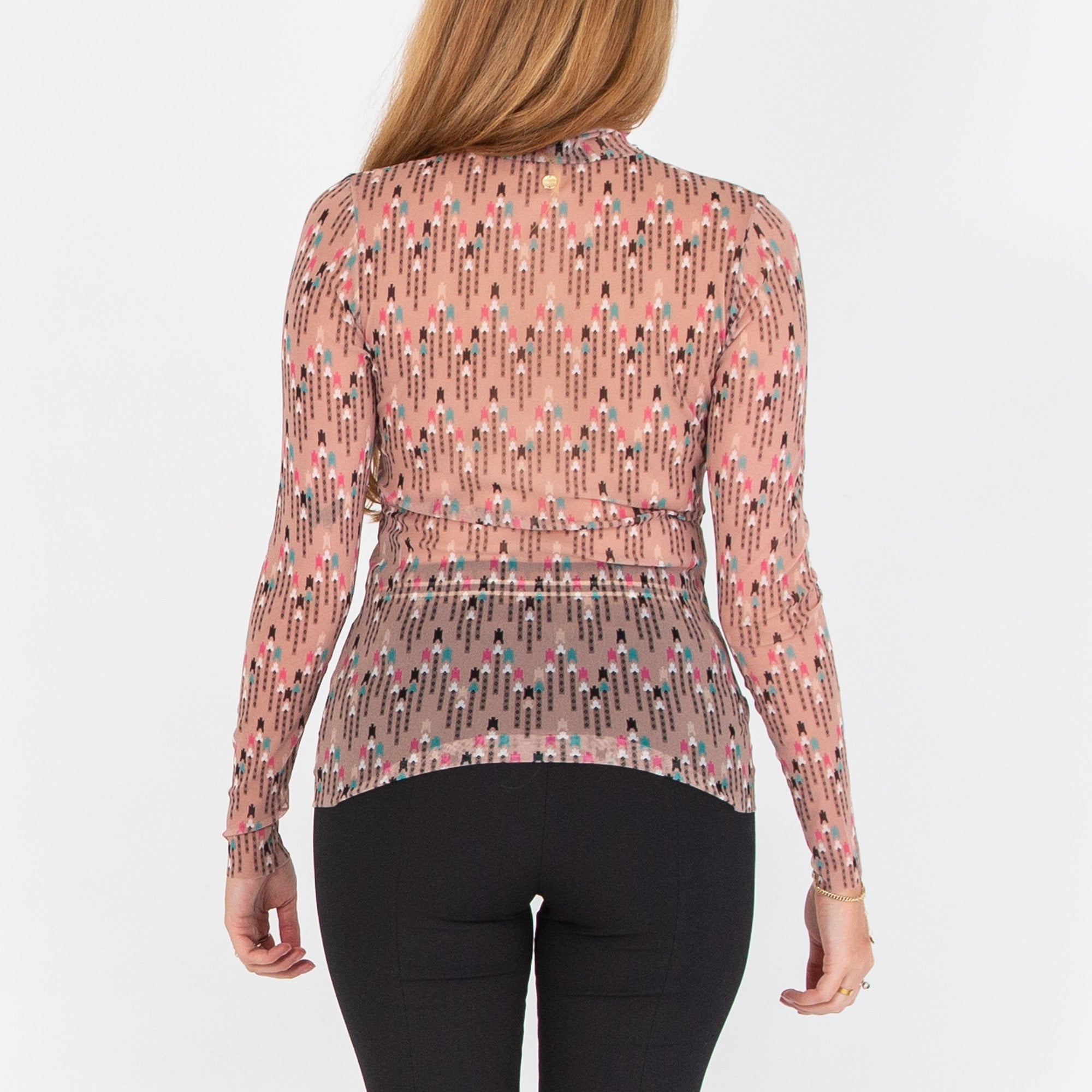 Marc Cain Mesh Polo Top Nude/pink