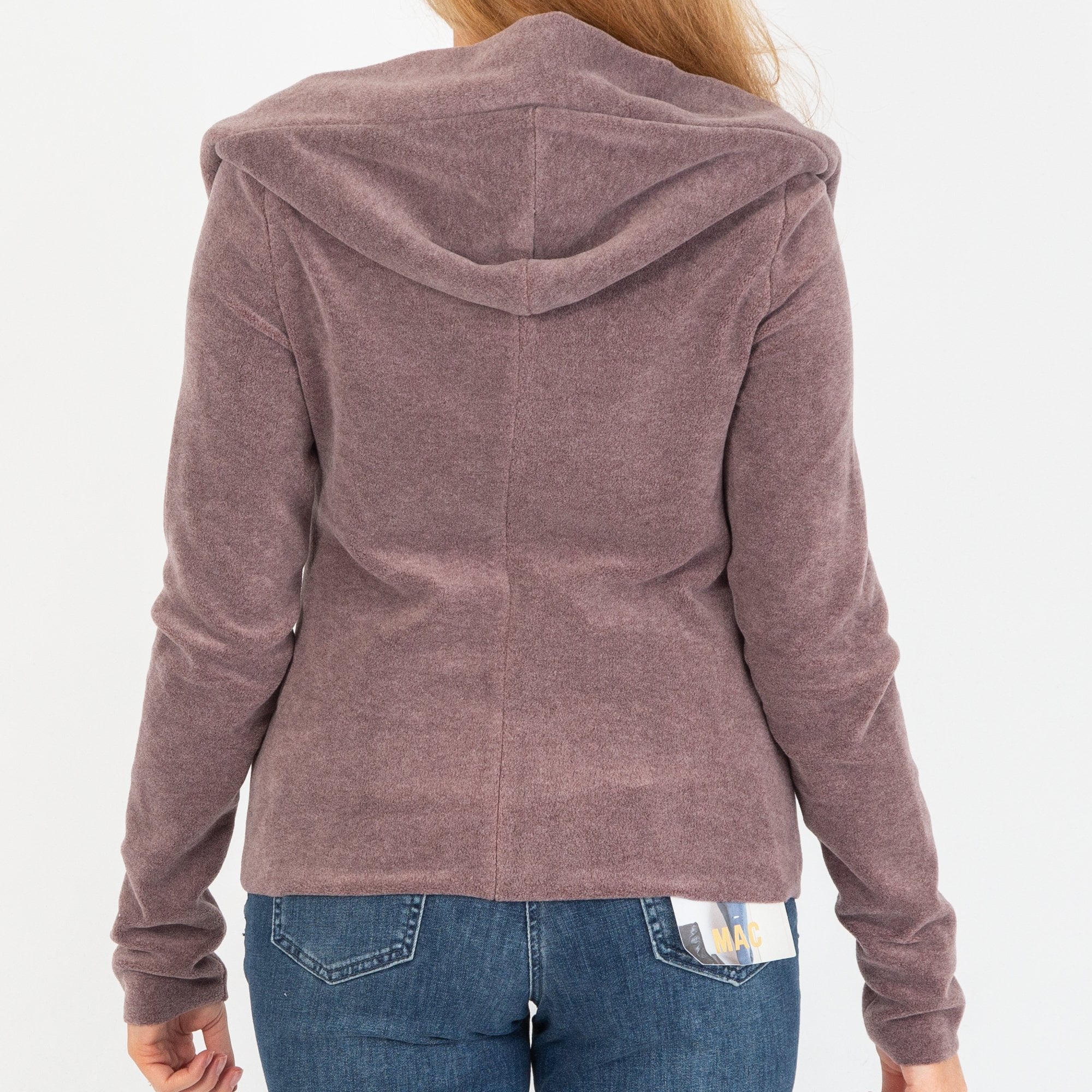 Simclan Fitted Zip Hooded Fleece Jacket Mauve