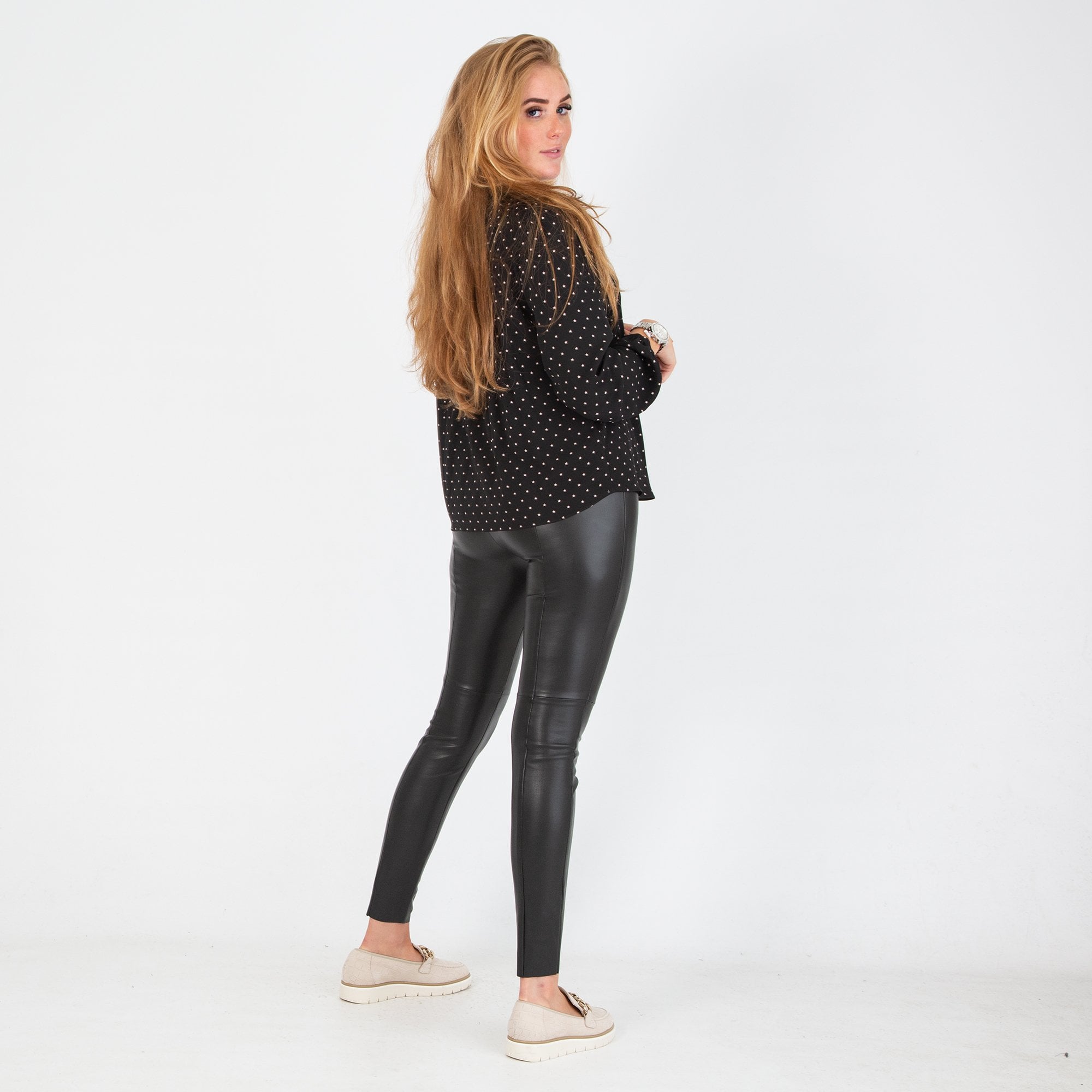 Bariloche Vicky Star Print Blouse Black