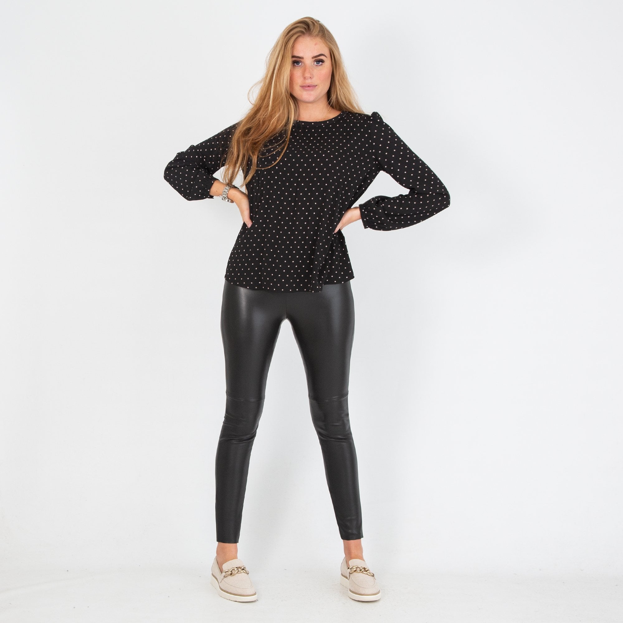 Bariloche Vicky Star Print Blouse Black