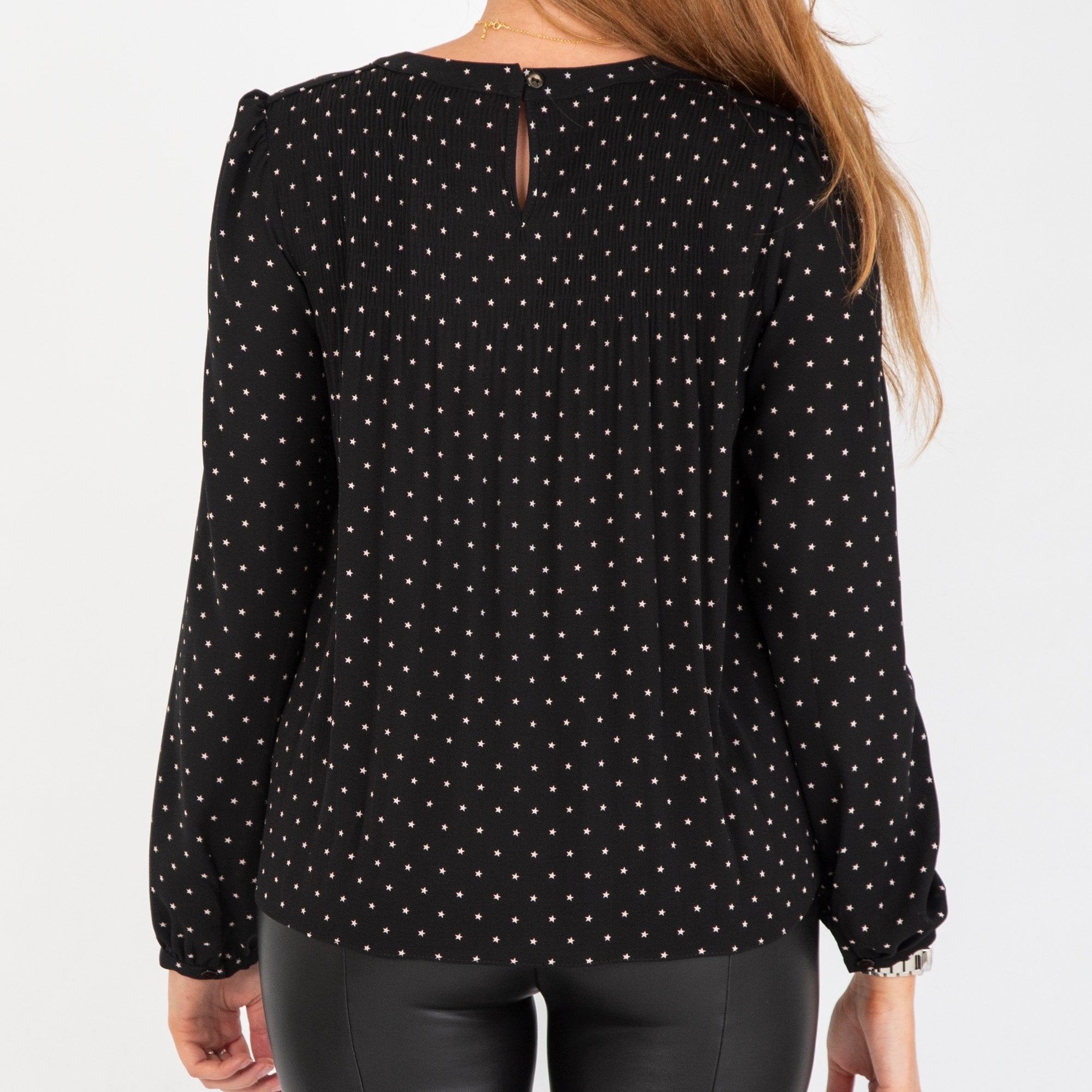 Bariloche Vicky Star Print Blouse Black