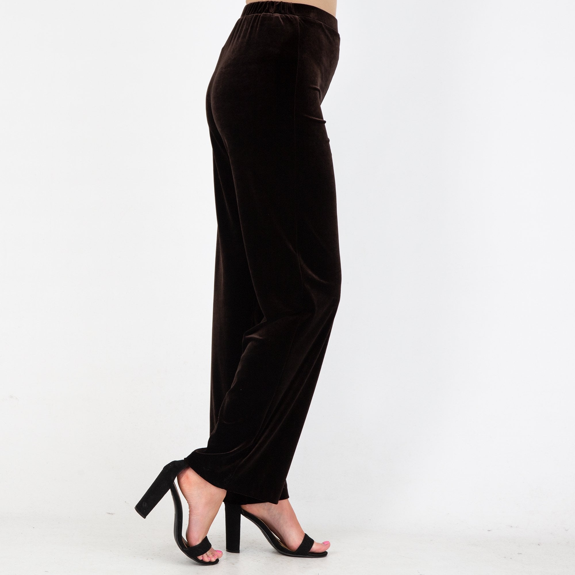 Tia Flared Velvet Trouser To Match Blazer Deep Brown 39