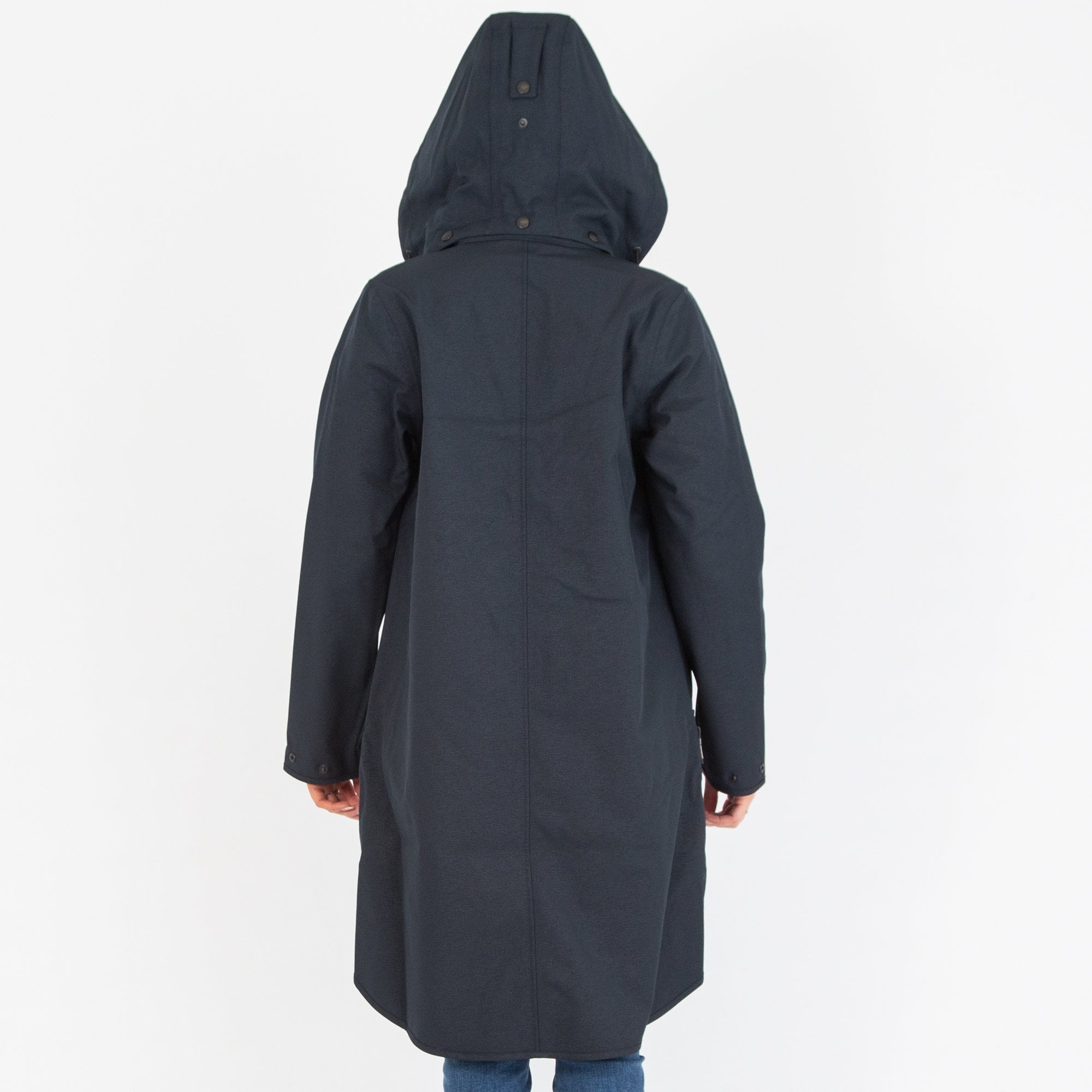 Ilse Jacobsen Rain128 Waterproof Raincoat With Hood Shaped Hem Dark Indigo