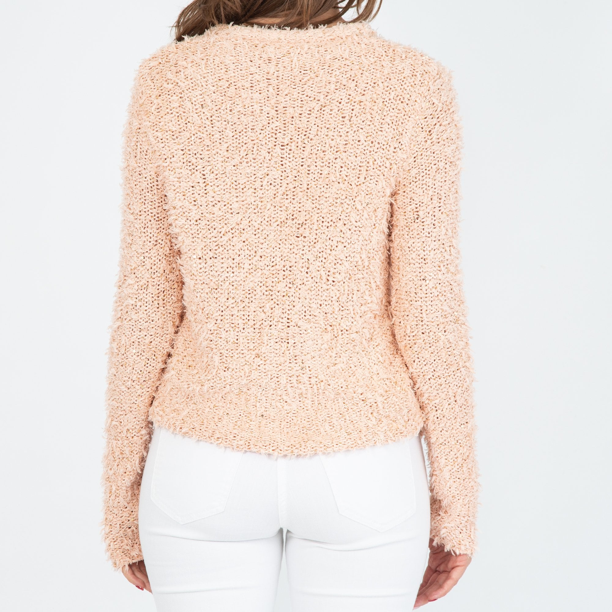 Luisa Cerano Boucle Knitted Jacket Blush