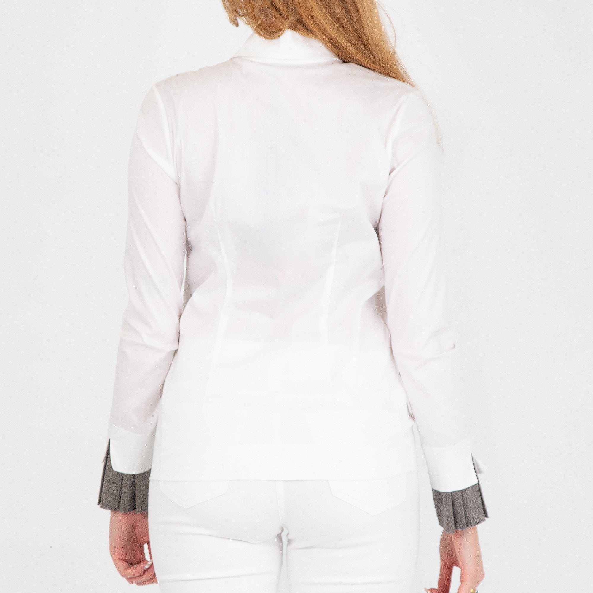 D.Exterior Shirt With Flannel Cuff White