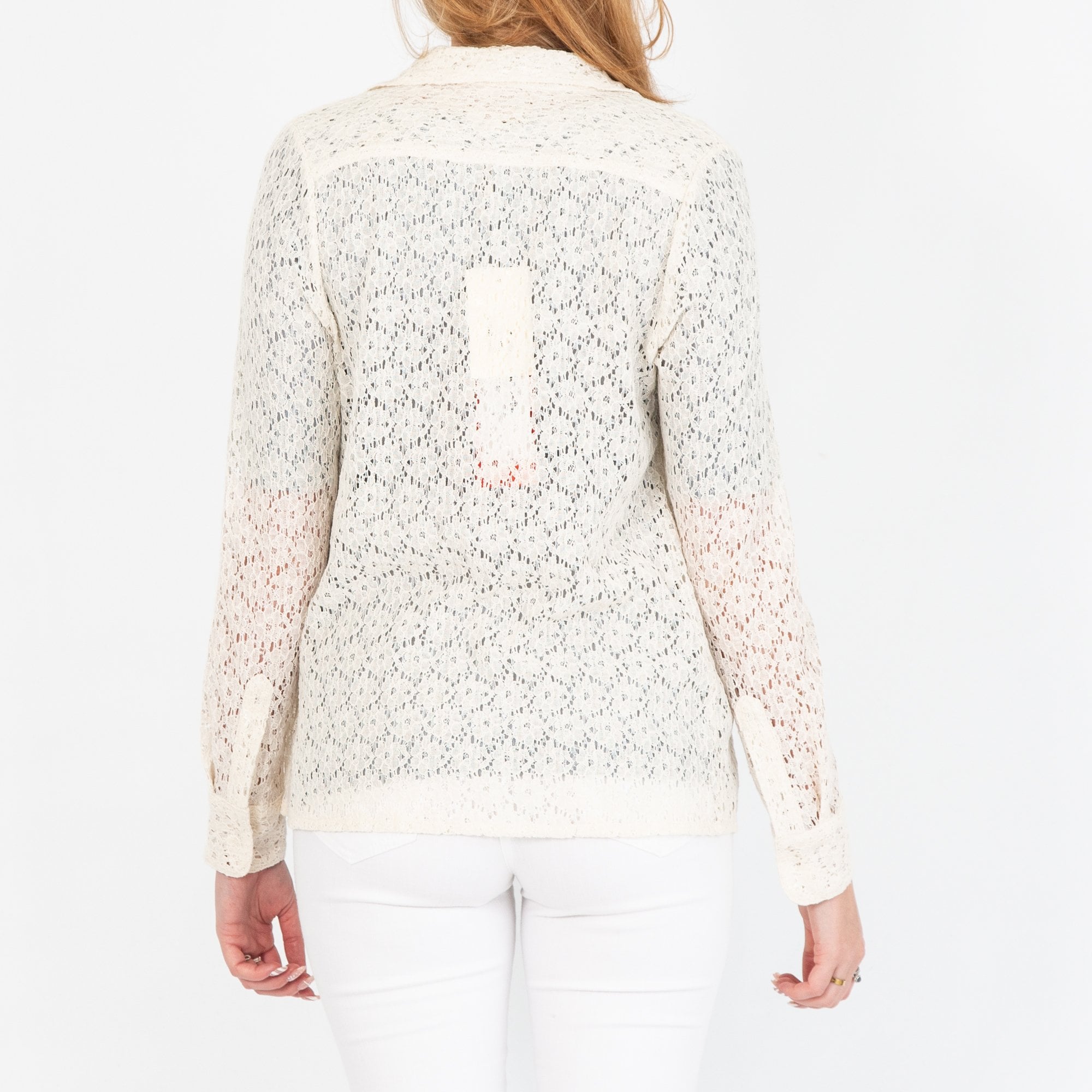 Jeff Rosa Lace Detail Blouse Off White