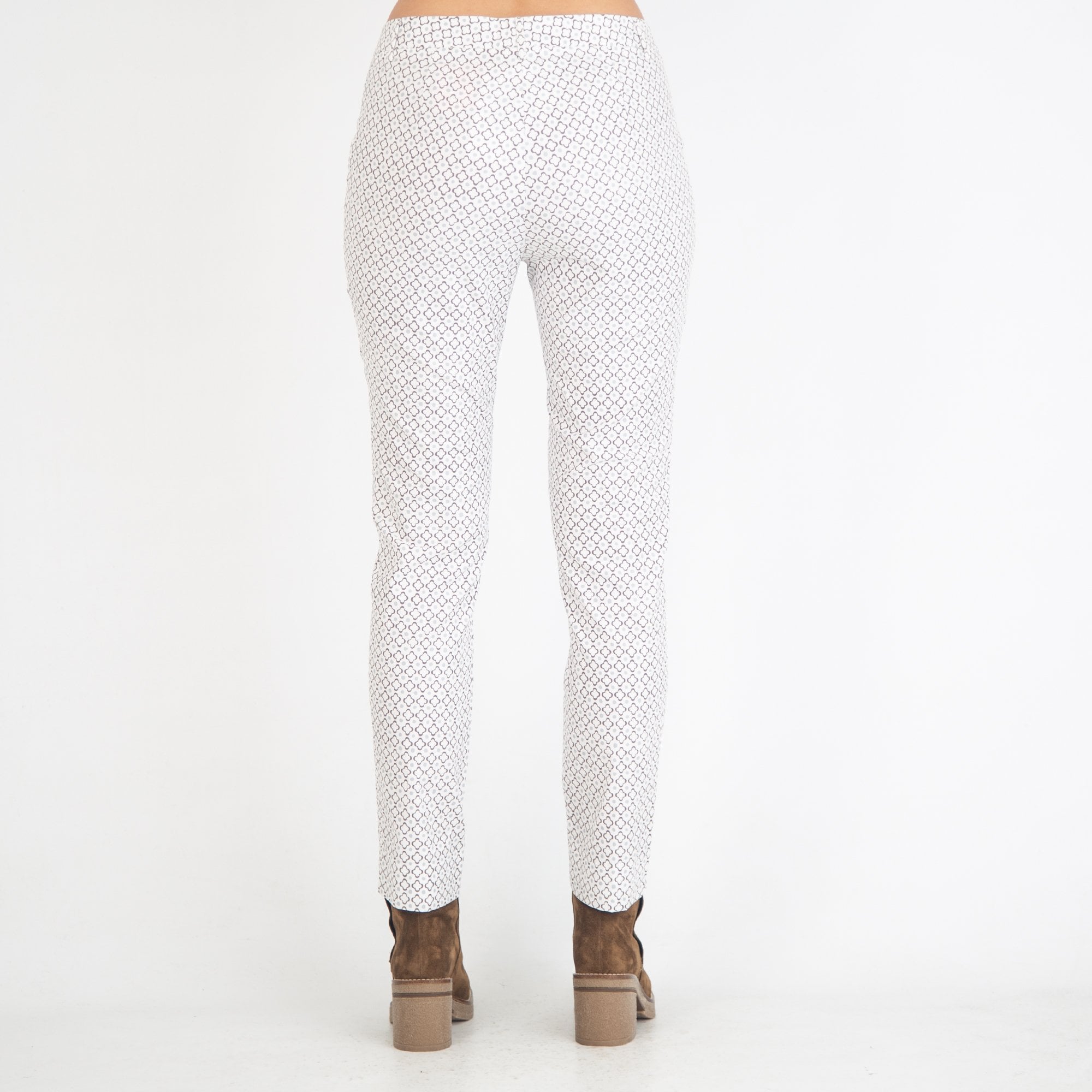 Rosso 35 Print Cotton Pant White/grey