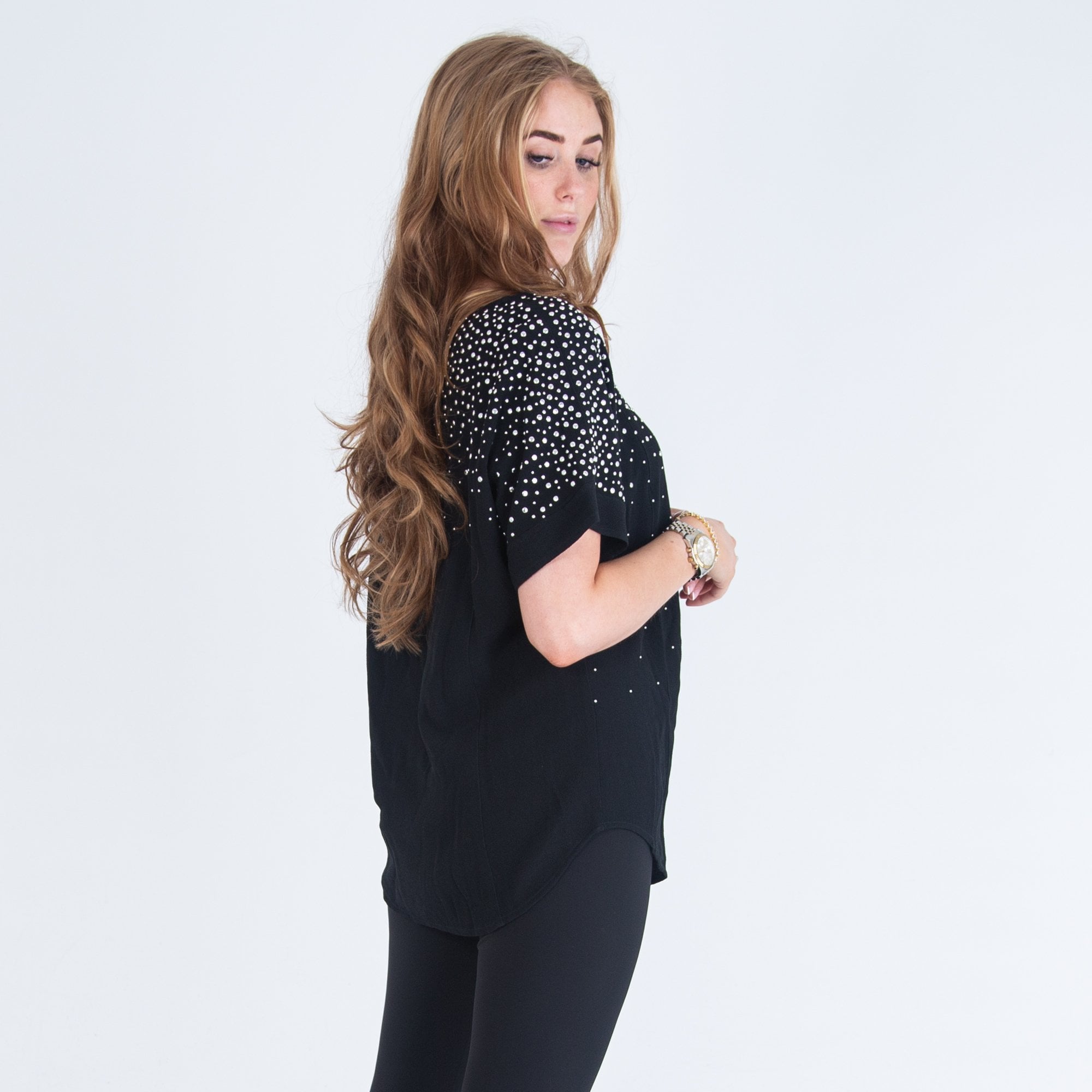 Michael Kors Scatter Stud Top Black