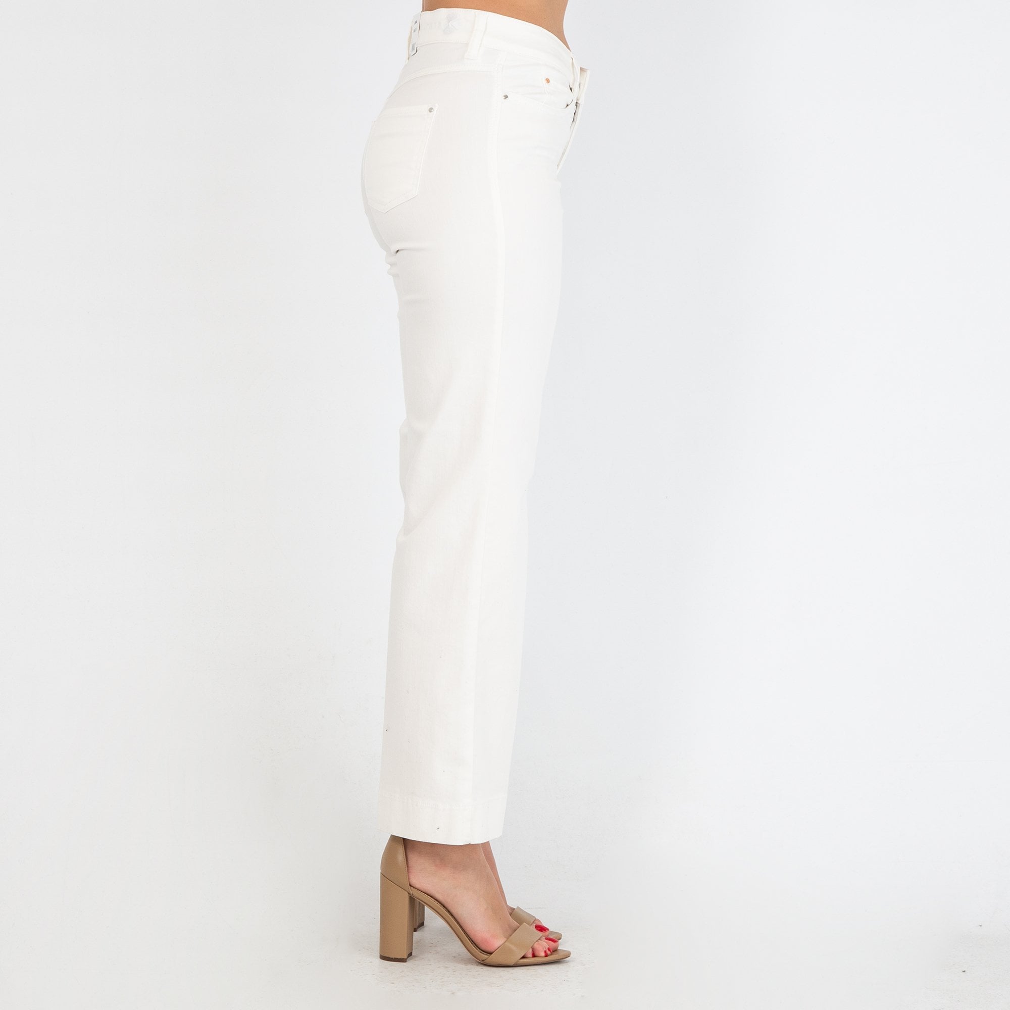 Mac Jeans Dream Wide Leg Flared Jean White Denim D010 32L
