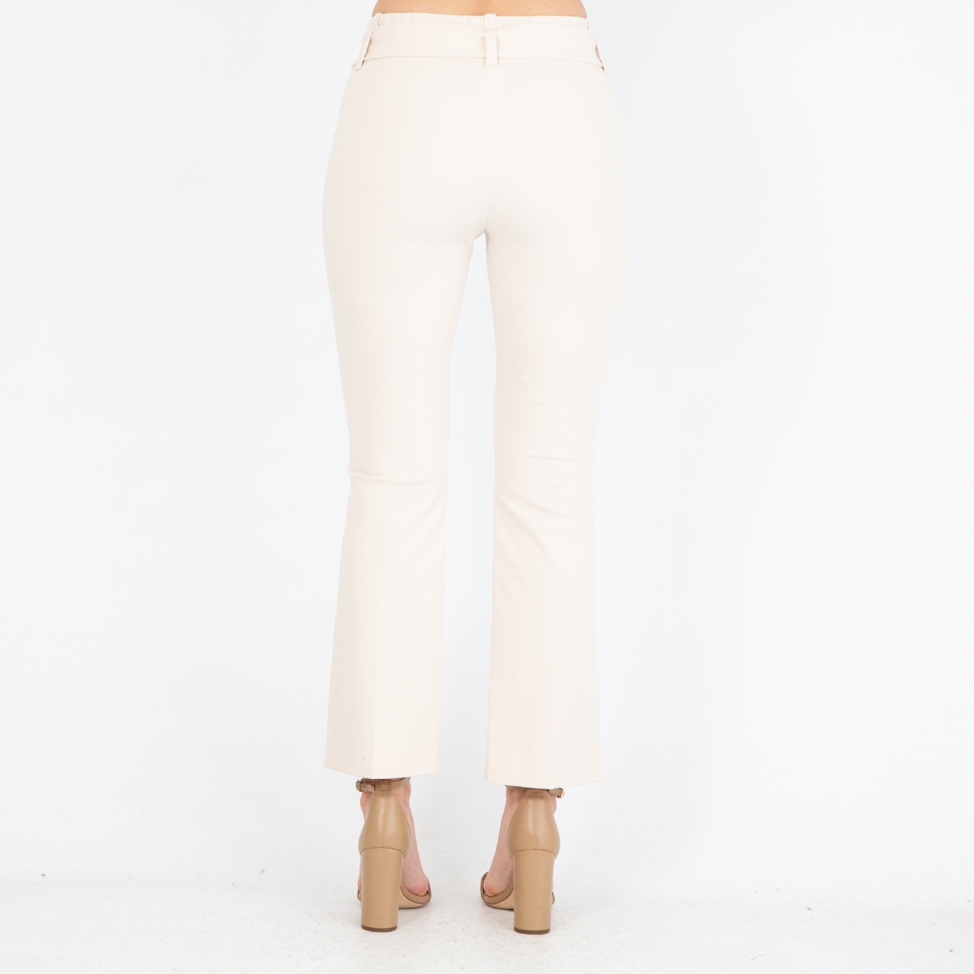 Riani Hose Baby Bootcut Tailored Cotton Trouser With Belt Cream