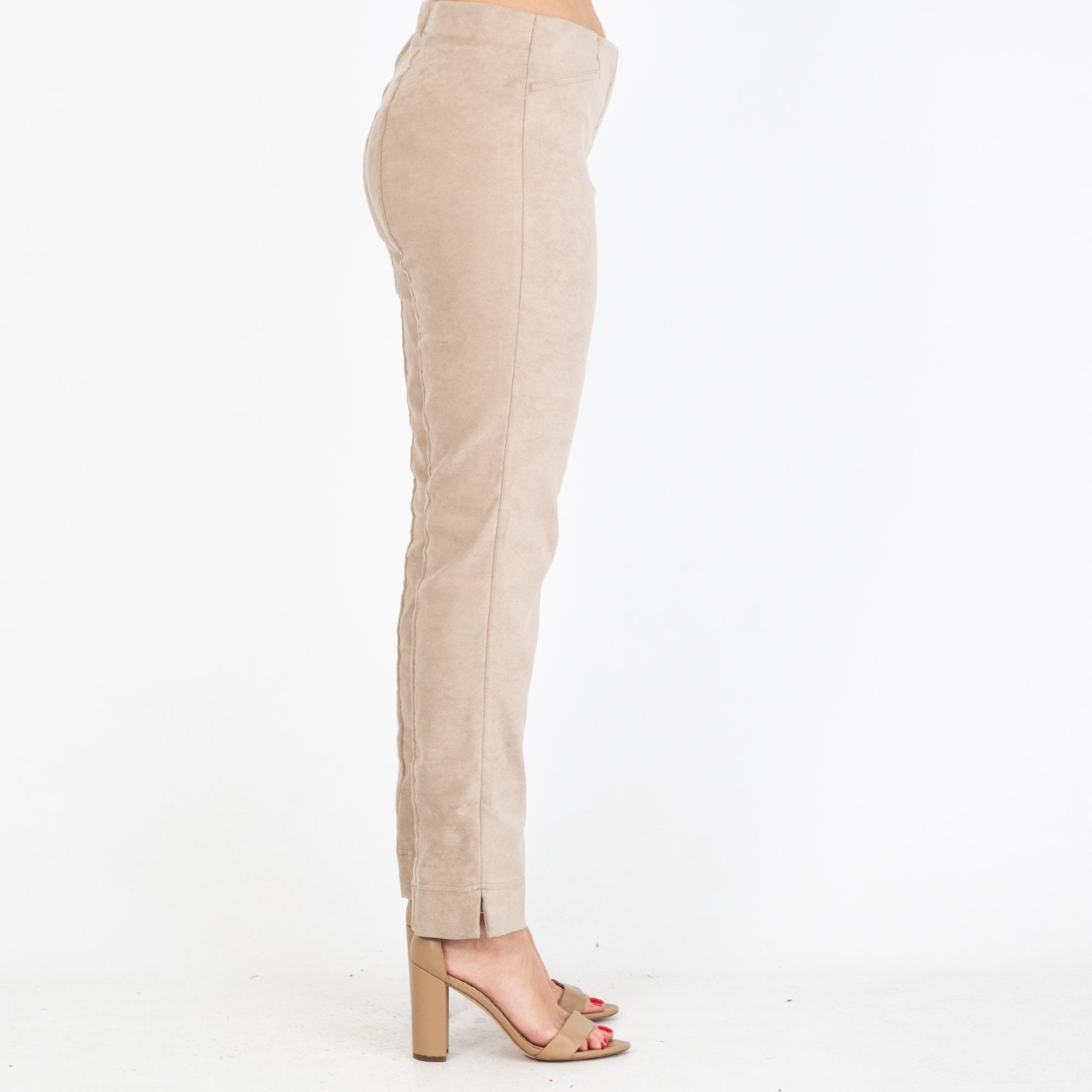 Robell Rose Super Slim Fit Faux Suede Trouser Sand 14