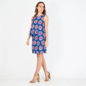 sachin and babi light blue dress AX Paris Pink Abstract Print Drape Sash Mesh 2 in 1 Mini Dress