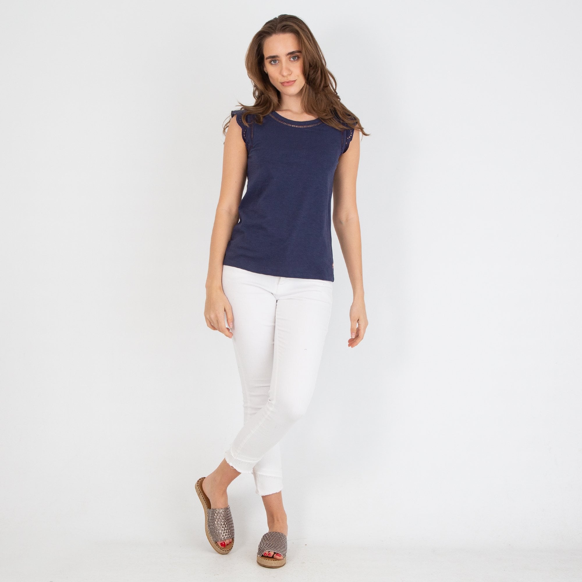 Carmela Metallic Woven Flat Form Espadrille Pewter