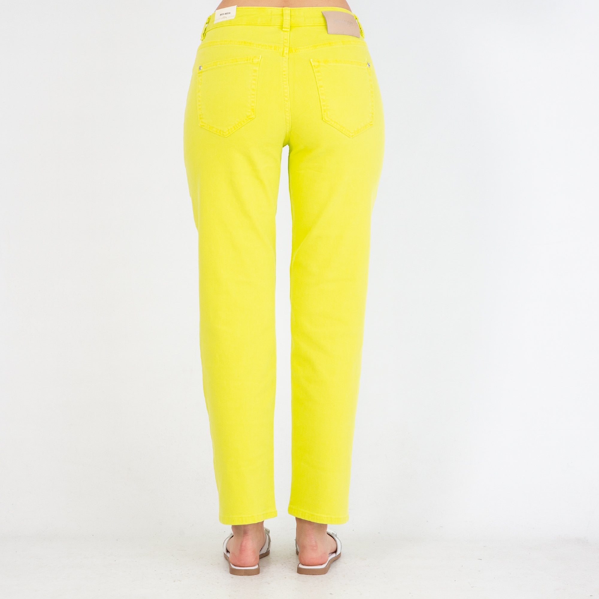 Mos Mosh Stella Straight Leg High Waist Jean Lime Yellow
