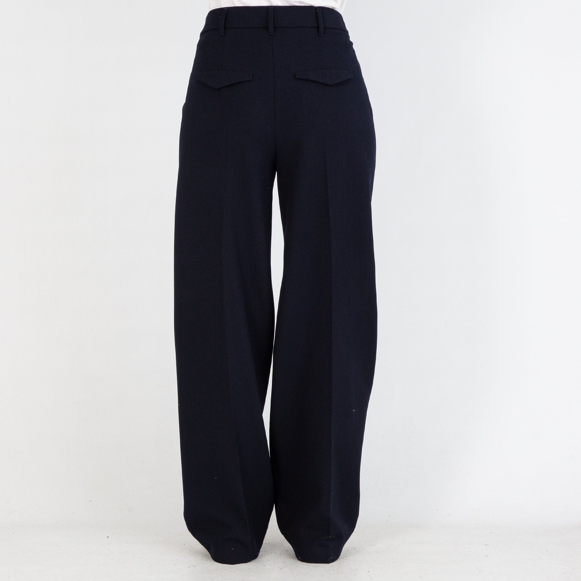 Luisa Cerano Smart Wide Leg Trouser With Crease Navy