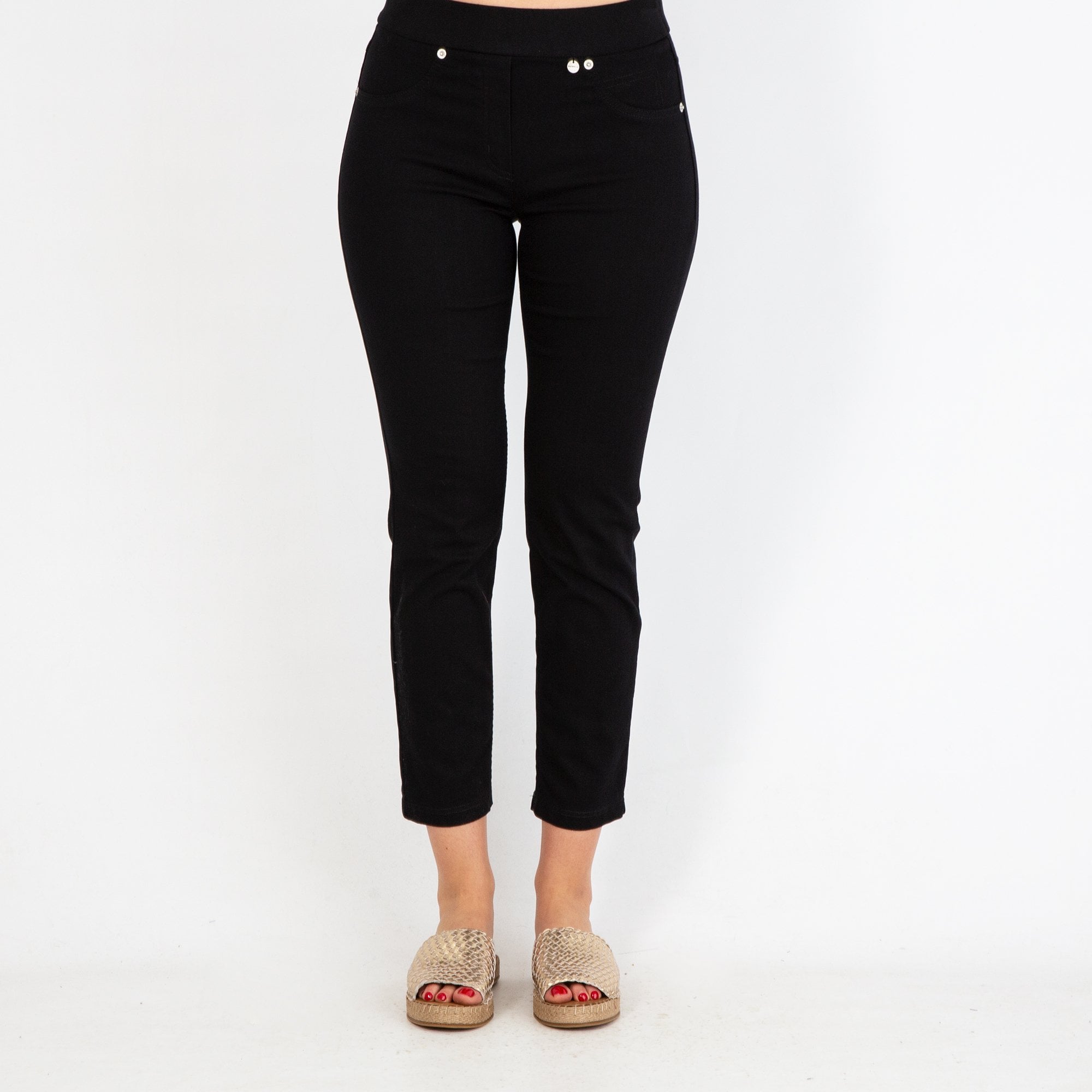 Robell Rose 09 Pull On Stretch Skinny Cotton Jeans Black 90