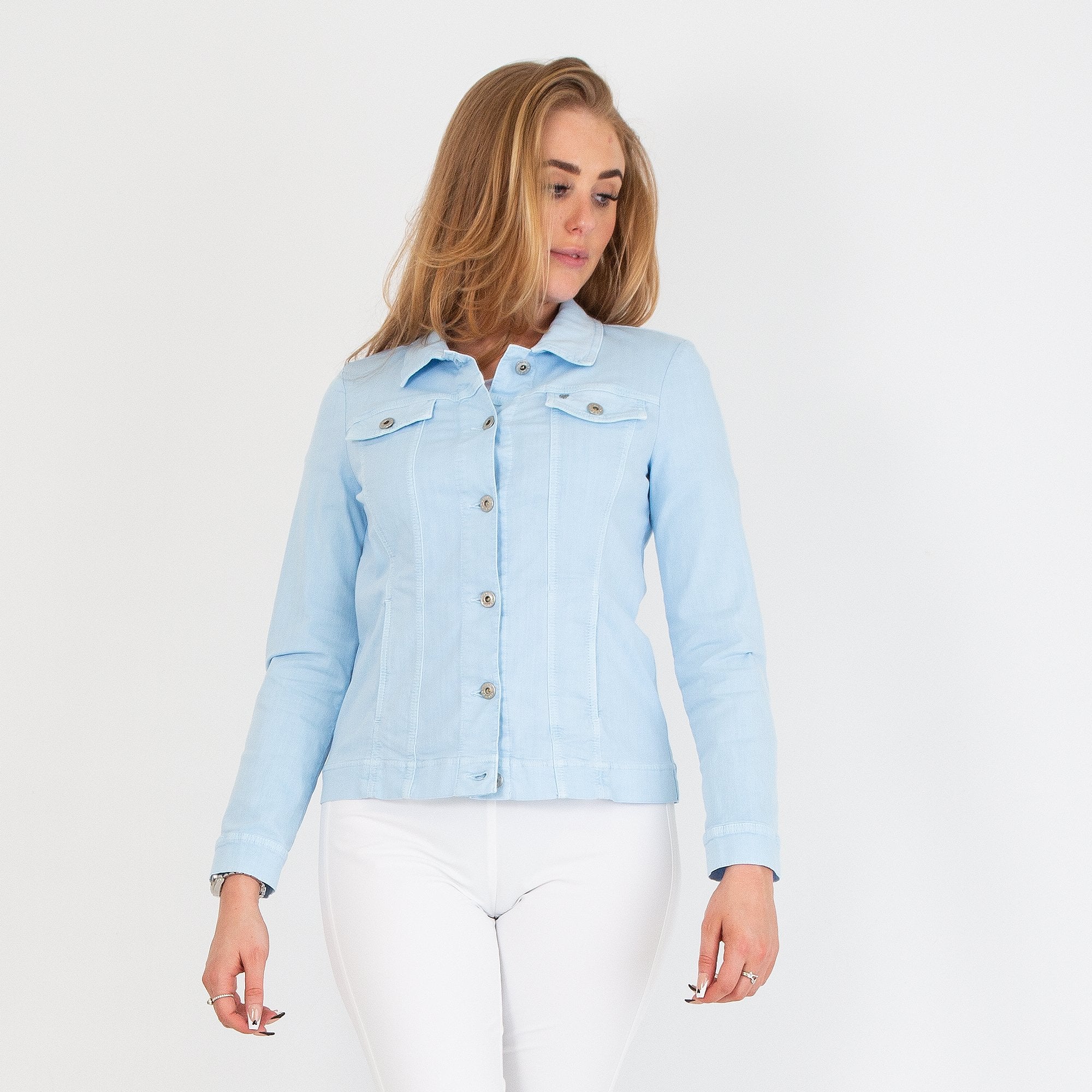 Robell Happy Washed Denim Jean Jacket Baby Blue 611