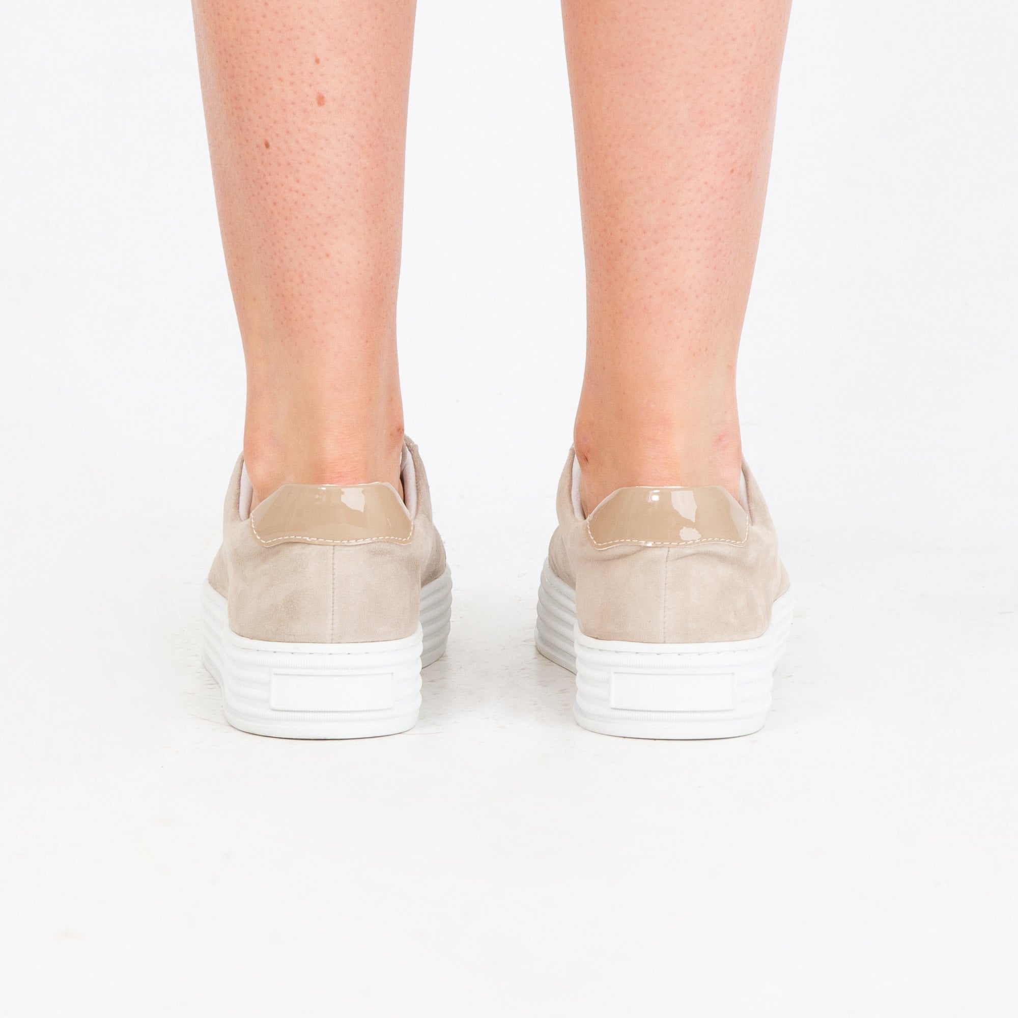 Philip Hog May Pull On Flatform Plain Leather Trainer Mushroom