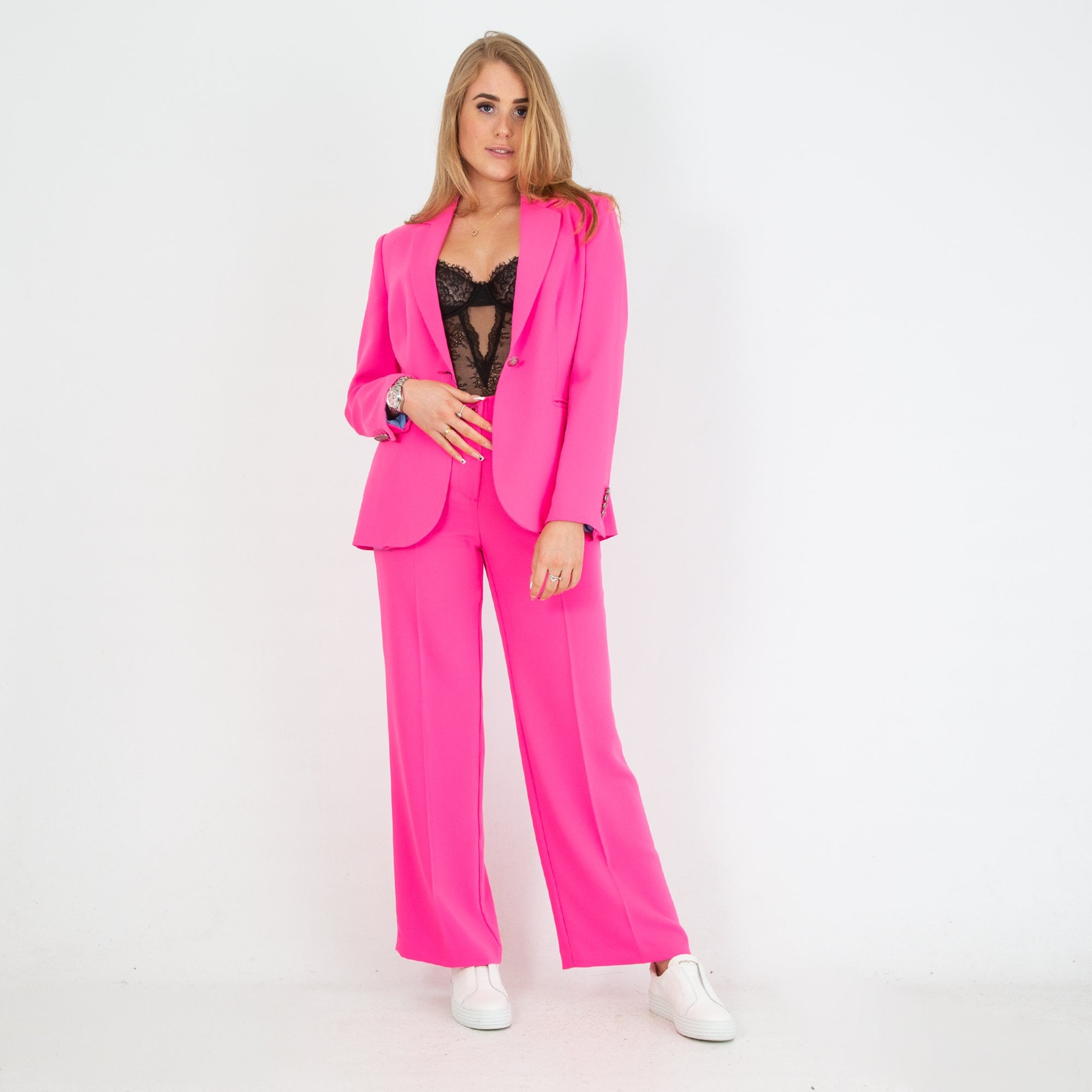 Bariloche Colmena One Button Silky Soft Jacket Bright Pink