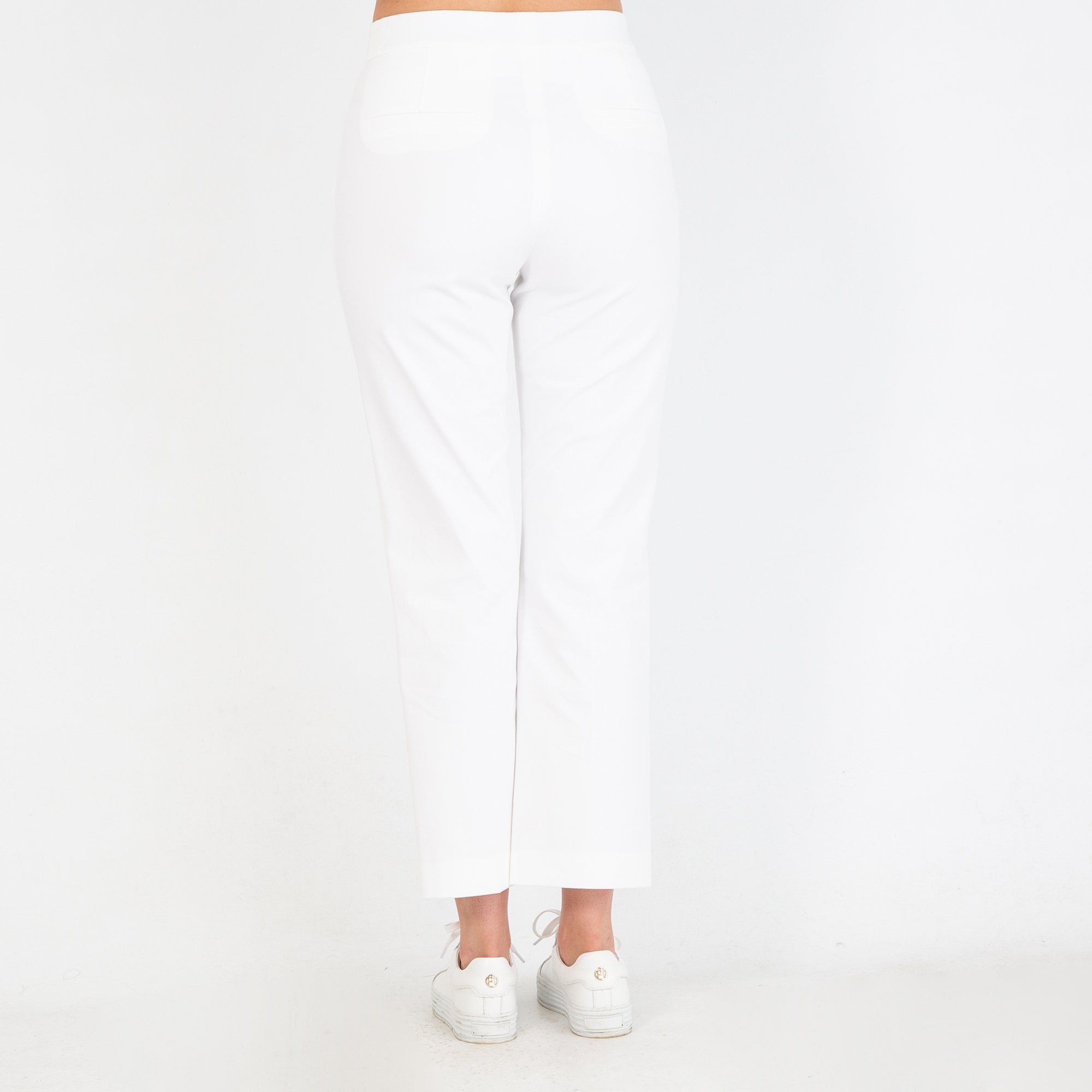 Riani Smart Seam Front Cropped Cotton Trouser White