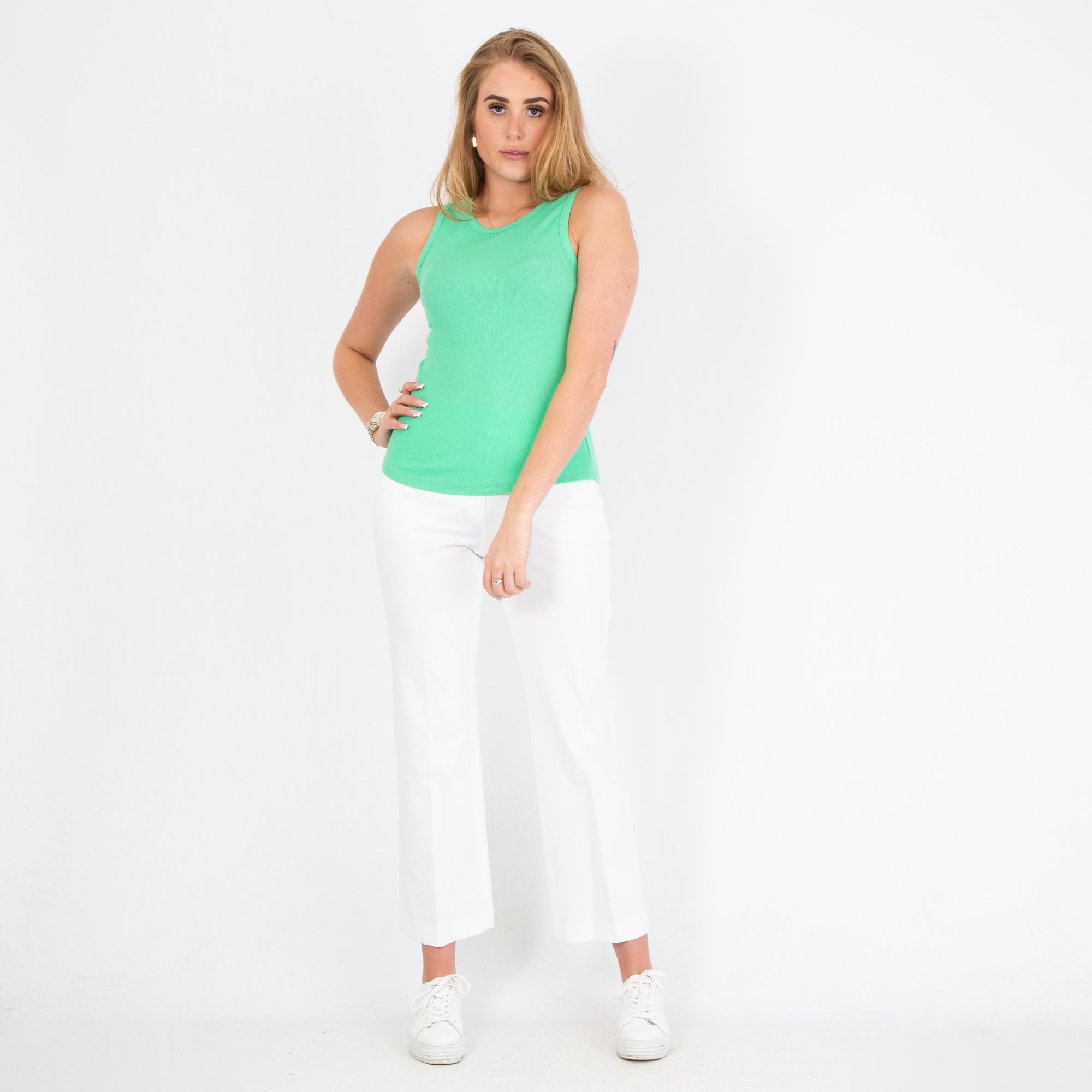 Riani Ribbed Tank Top Green