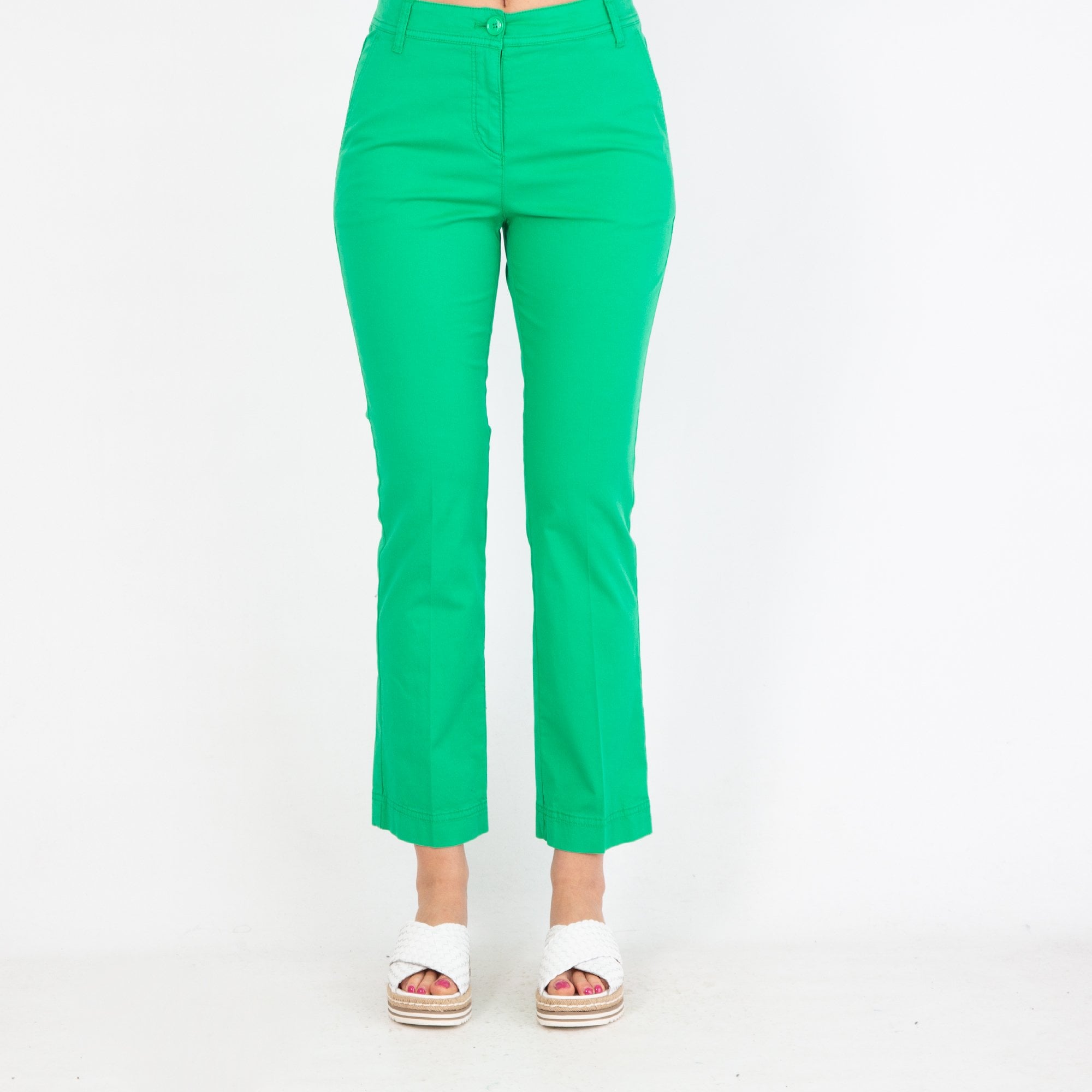 Marc Cain Rethink Together Cotton Kick Flare Jean Bright Green