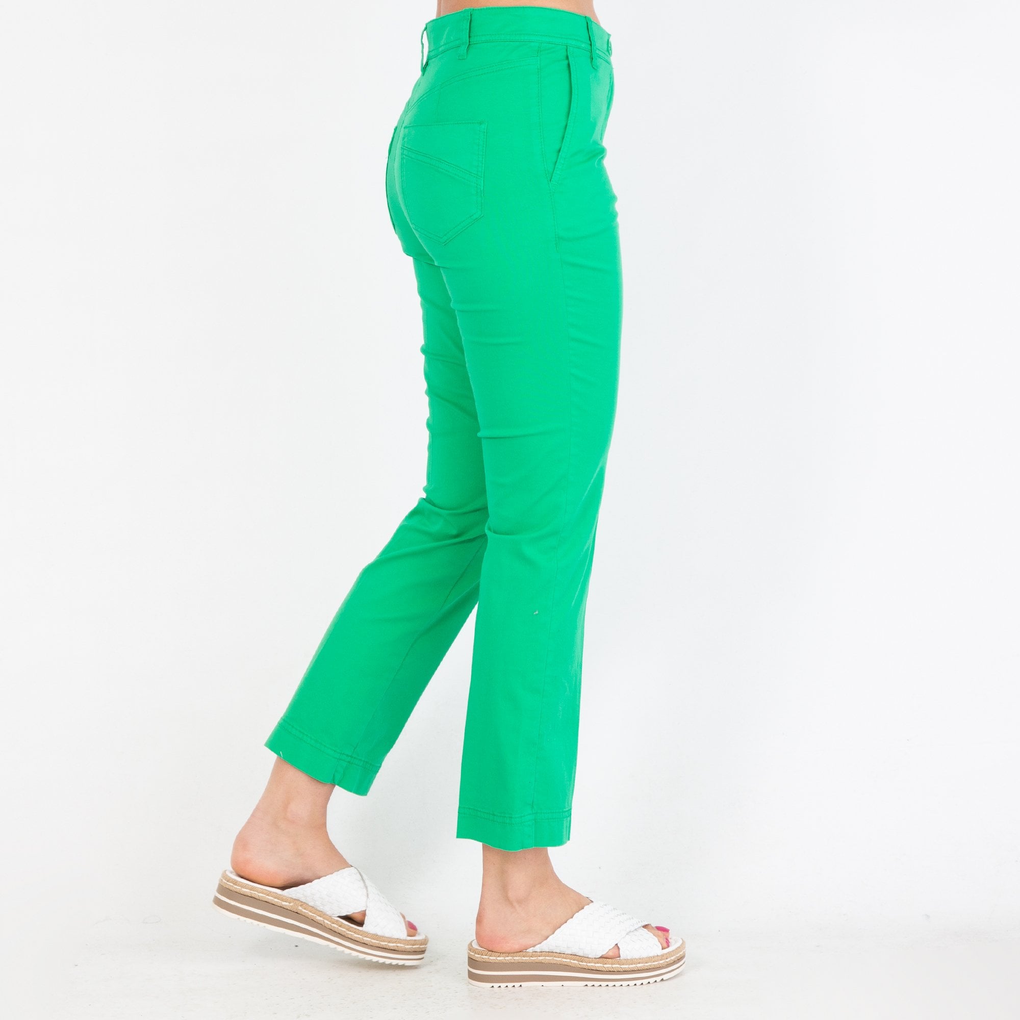Marc Cain Rethink Together Cotton Kick Flare Jean Bright Green