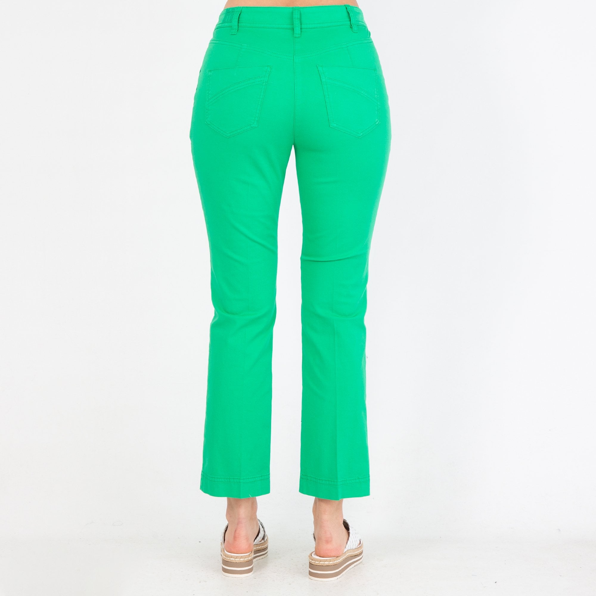 Marc Cain Rethink Together Cotton Kick Flare Jean Bright Green