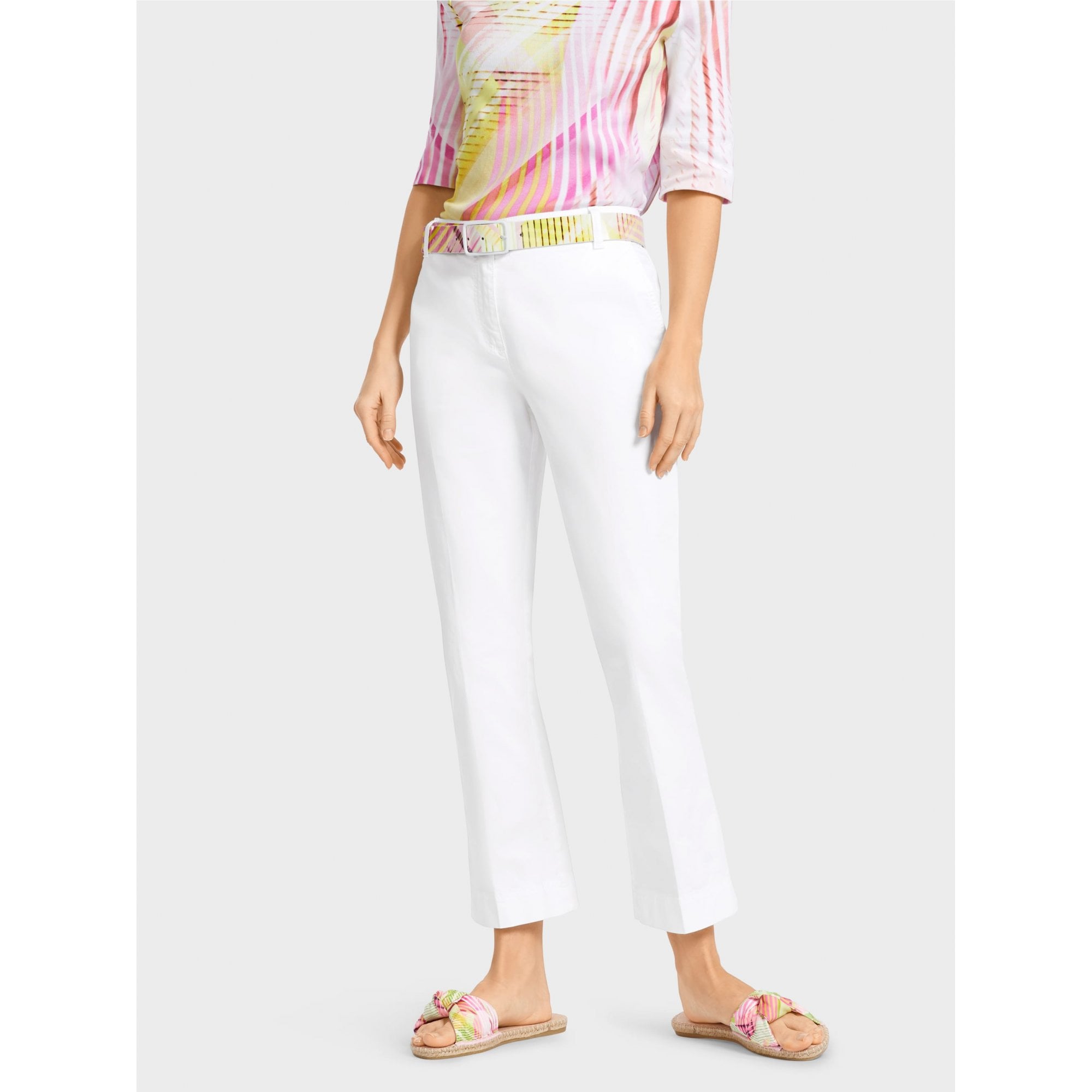 Marc Cain Rethink Together Cotton Kick Flare Jean White