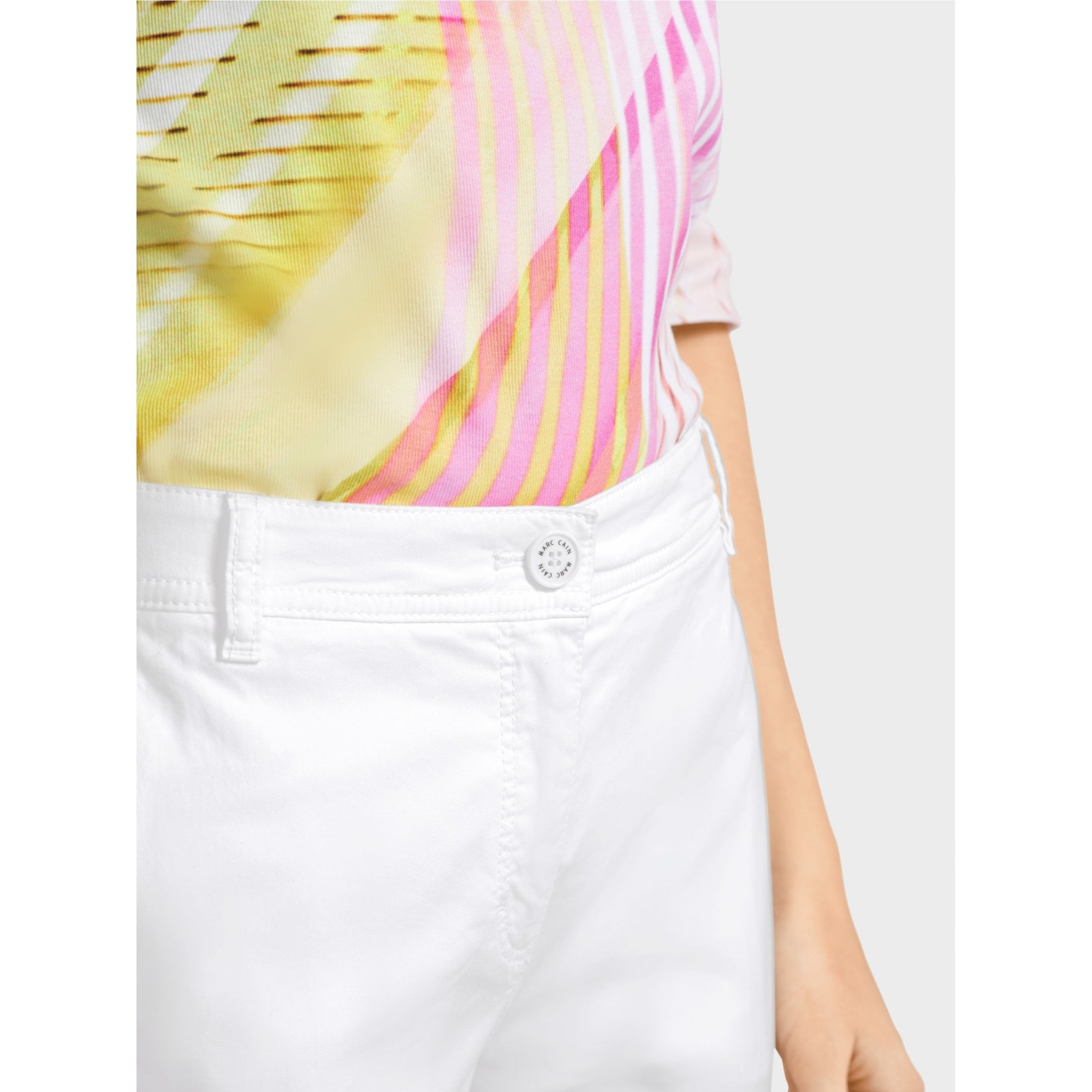 Marc Cain Rethink Together Cotton Kick Flare Jean White