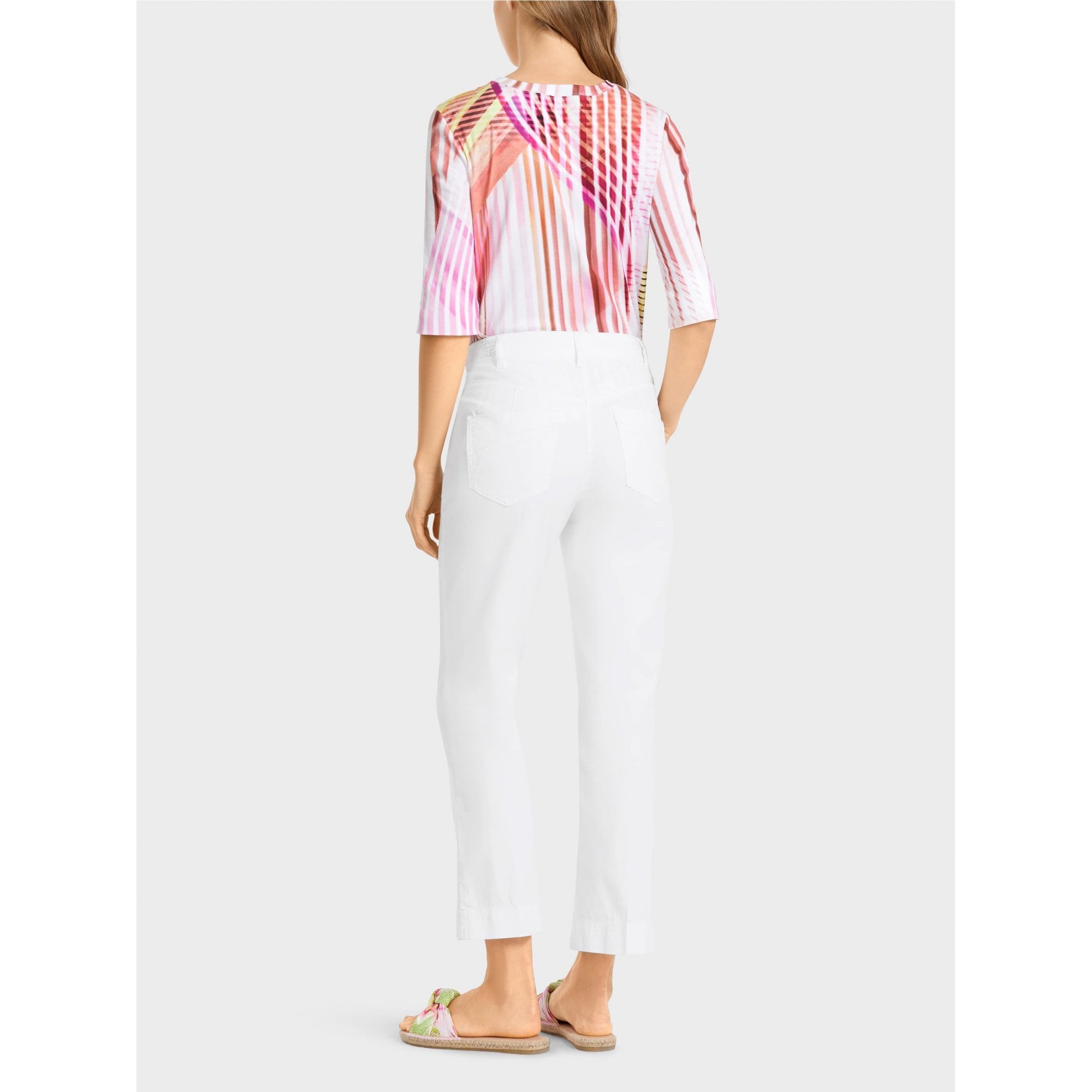 Marc Cain Rethink Together Cotton Kick Flare Jean White