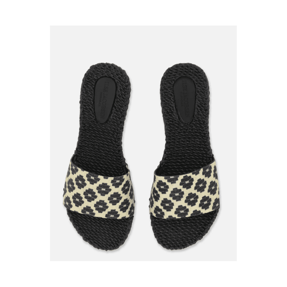 Ilse Jacobsen Cheri0190pb Glitter Abstract Flower Print Slider Black/cream