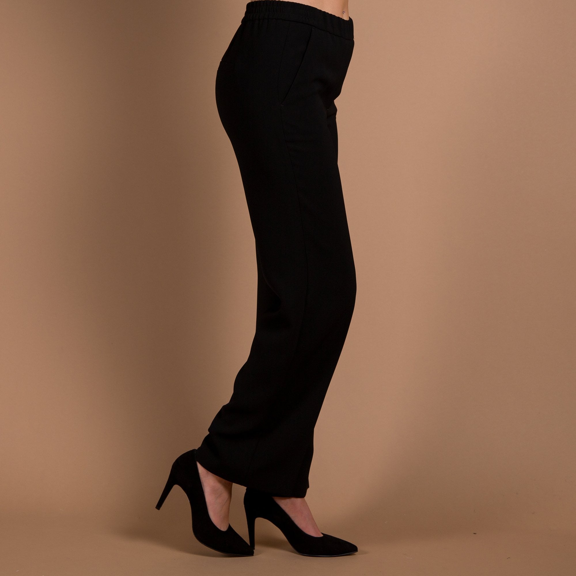 Marc Cain Washington Elasticated Waist Wide Leg Smart Trouser Black