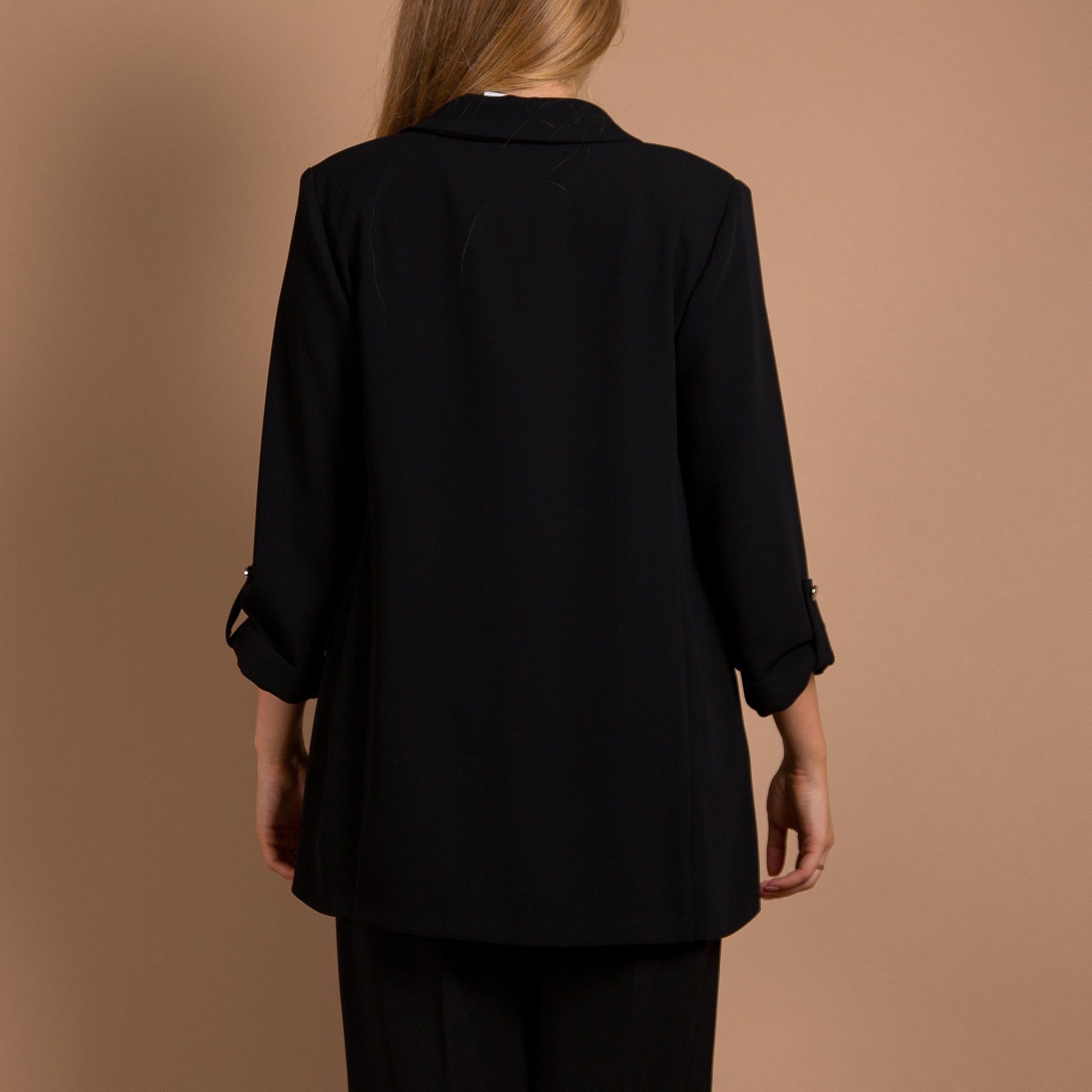 Joseph Ribkoff Oversized Blazer With Turn Back Cuff Black