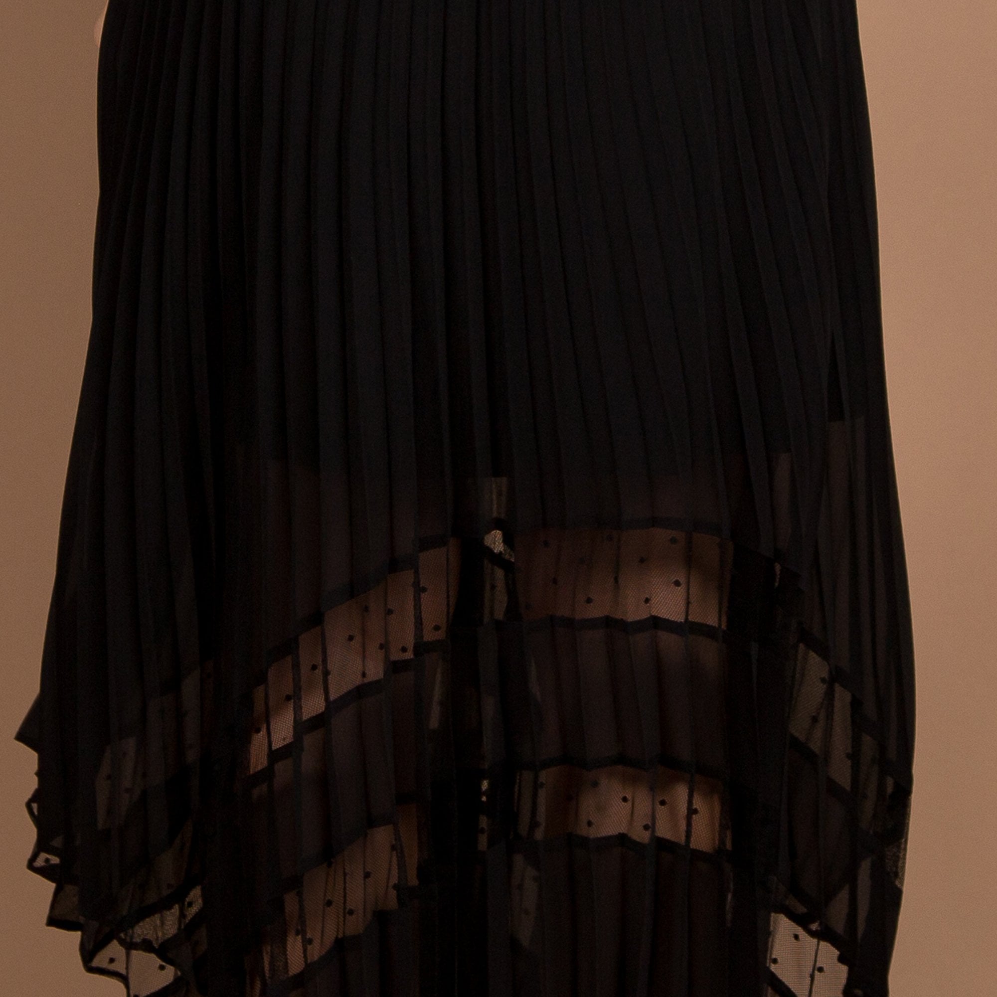 Joseph Ribkoff V Neck Pleat Belted Asymmetric Hem Dress Black