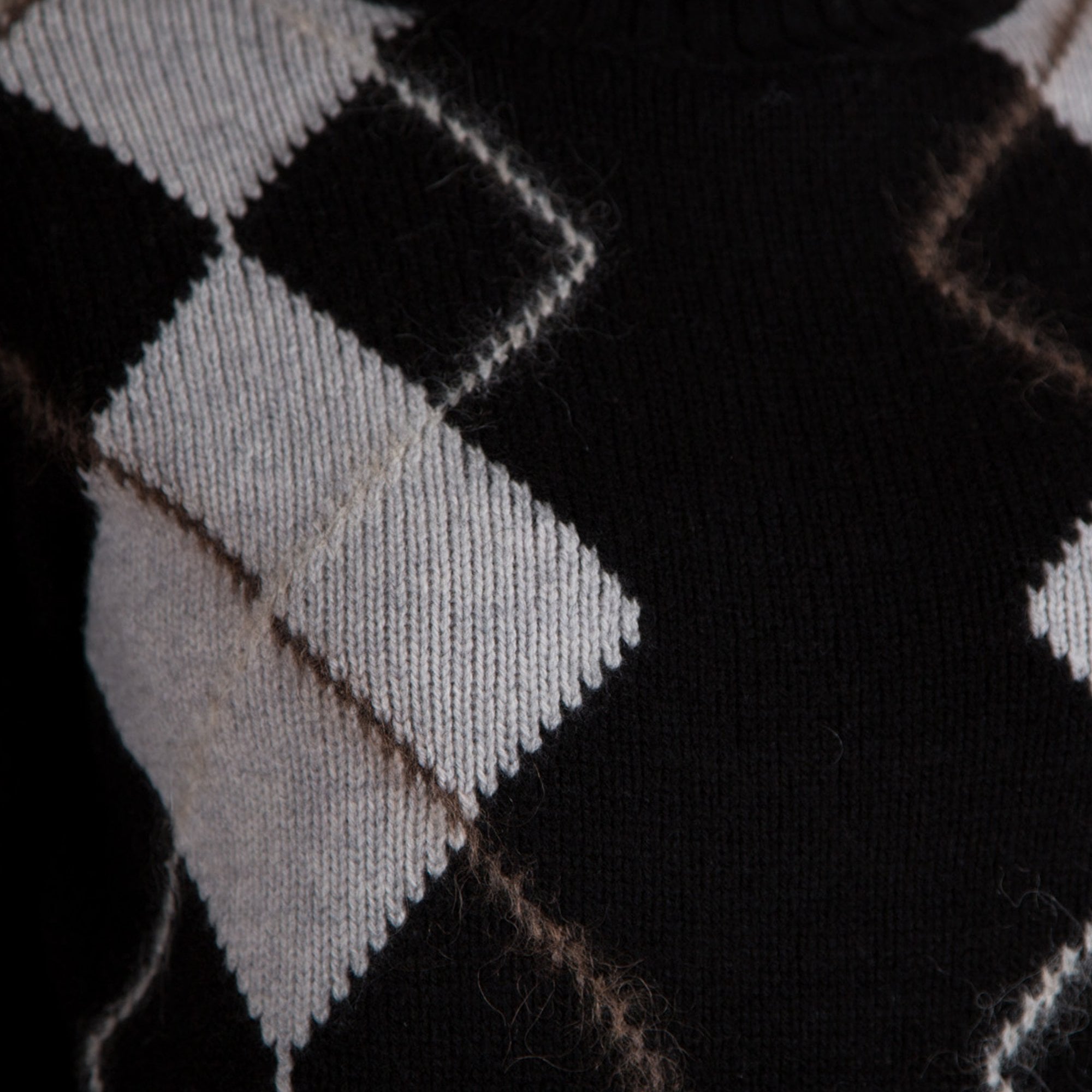 Mos Mosh Zima Diamond Print Funnel Neck Jumper Black/grey