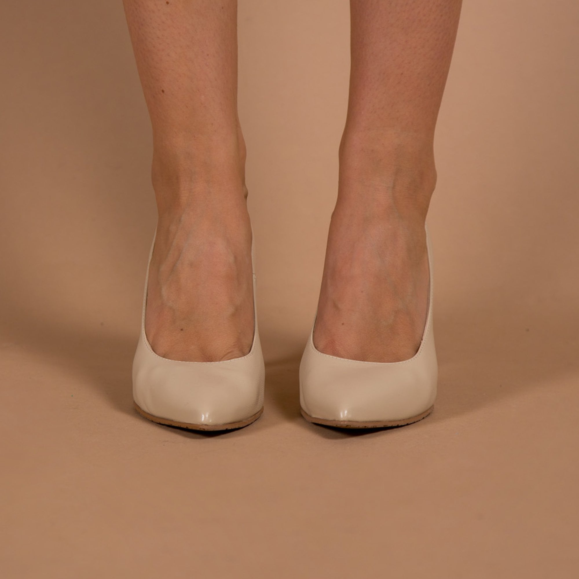 Brenda Zaro Plain Leather Court Heels Nude