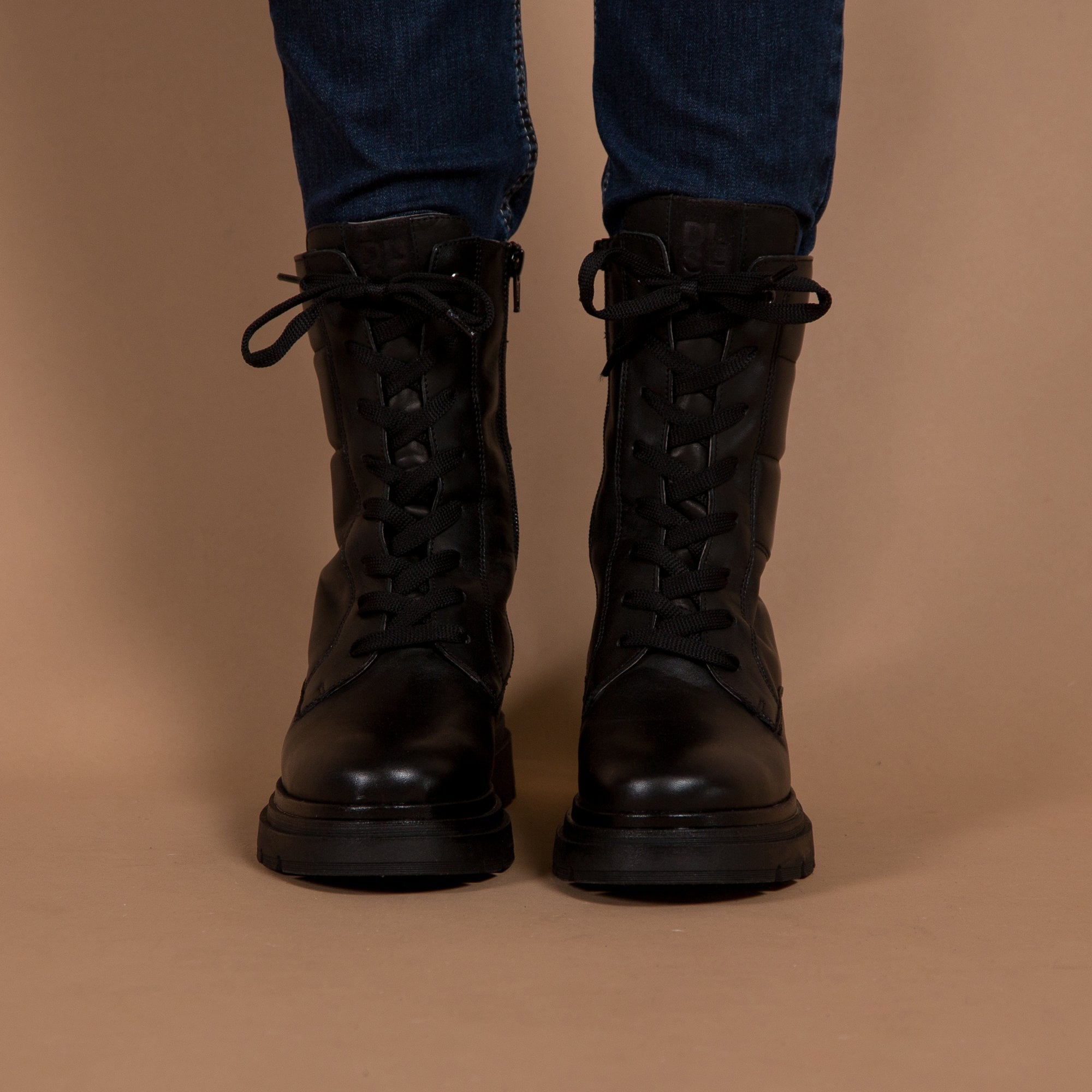 Dl Sport Quilted Leather Ankle Boots Black