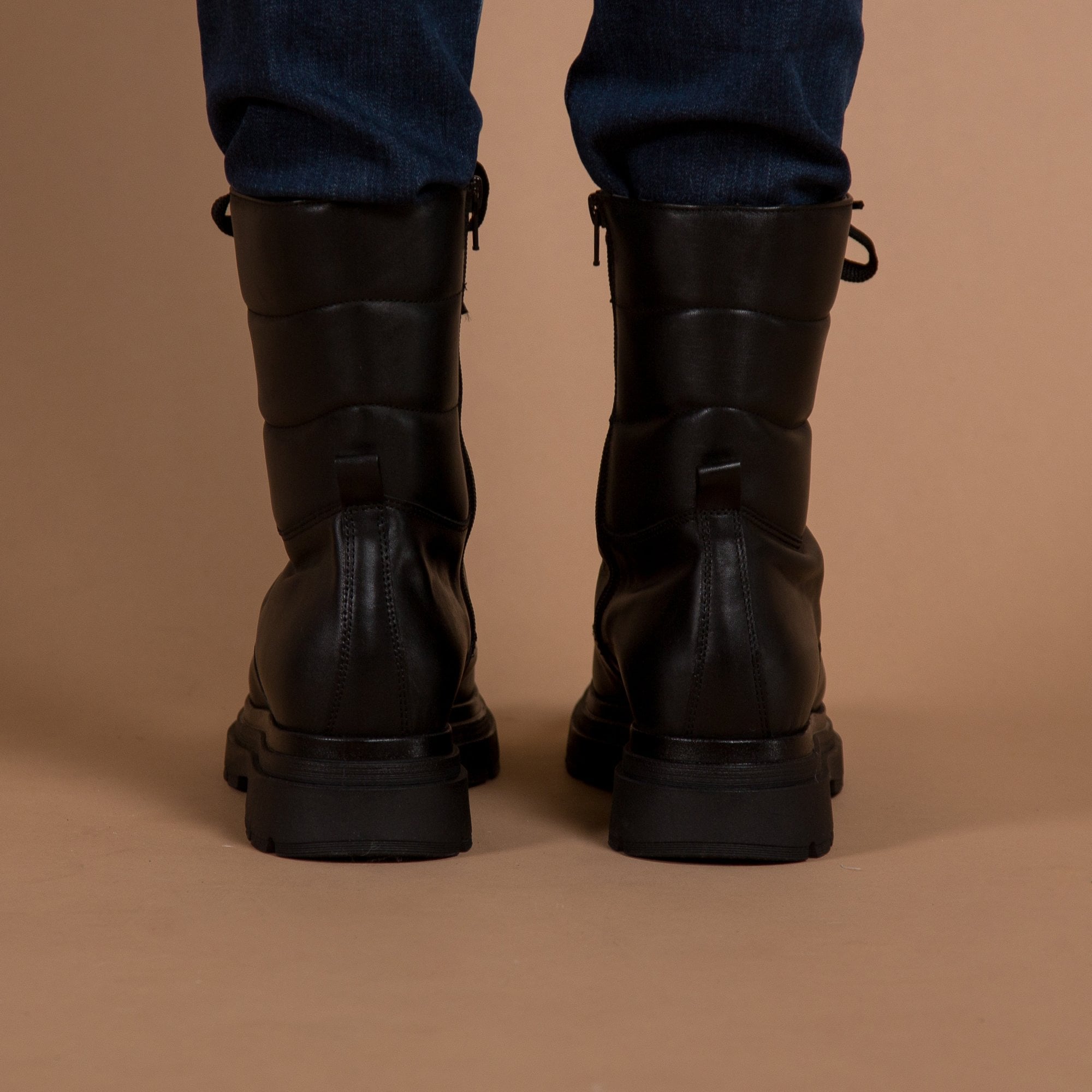 Dl Sport Quilted Leather Ankle Boots Black