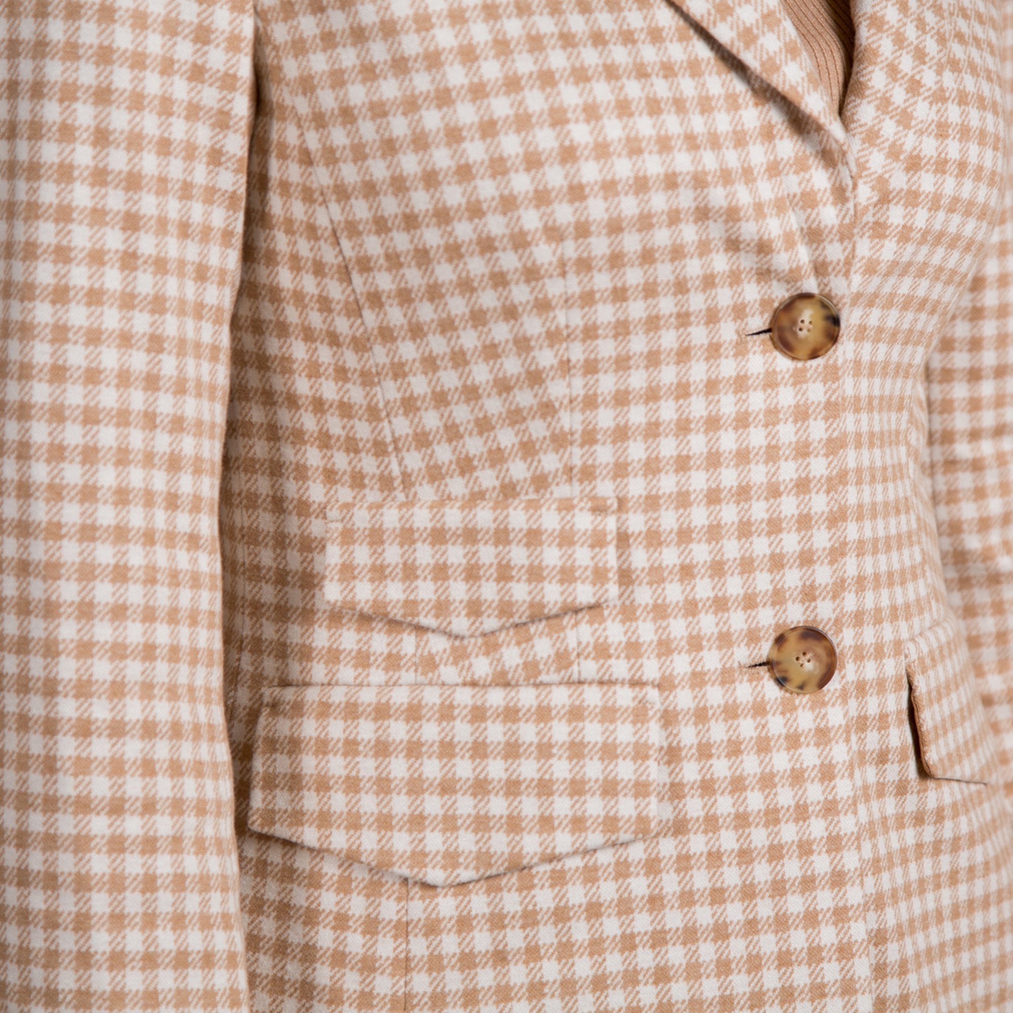 Riani Mini Check Blazer Jacket Beige/white