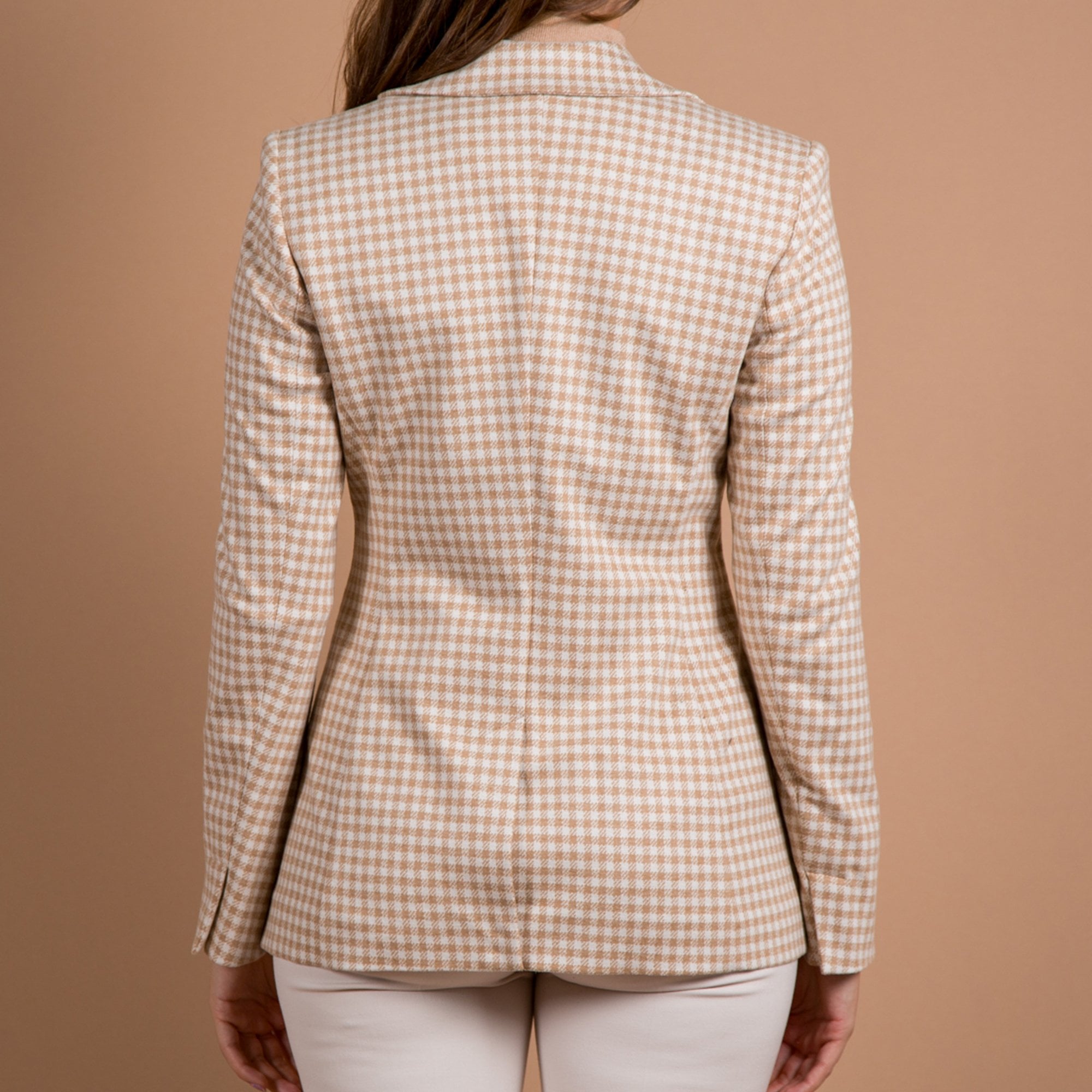 Riani Mini Check Blazer Jacket Beige/white