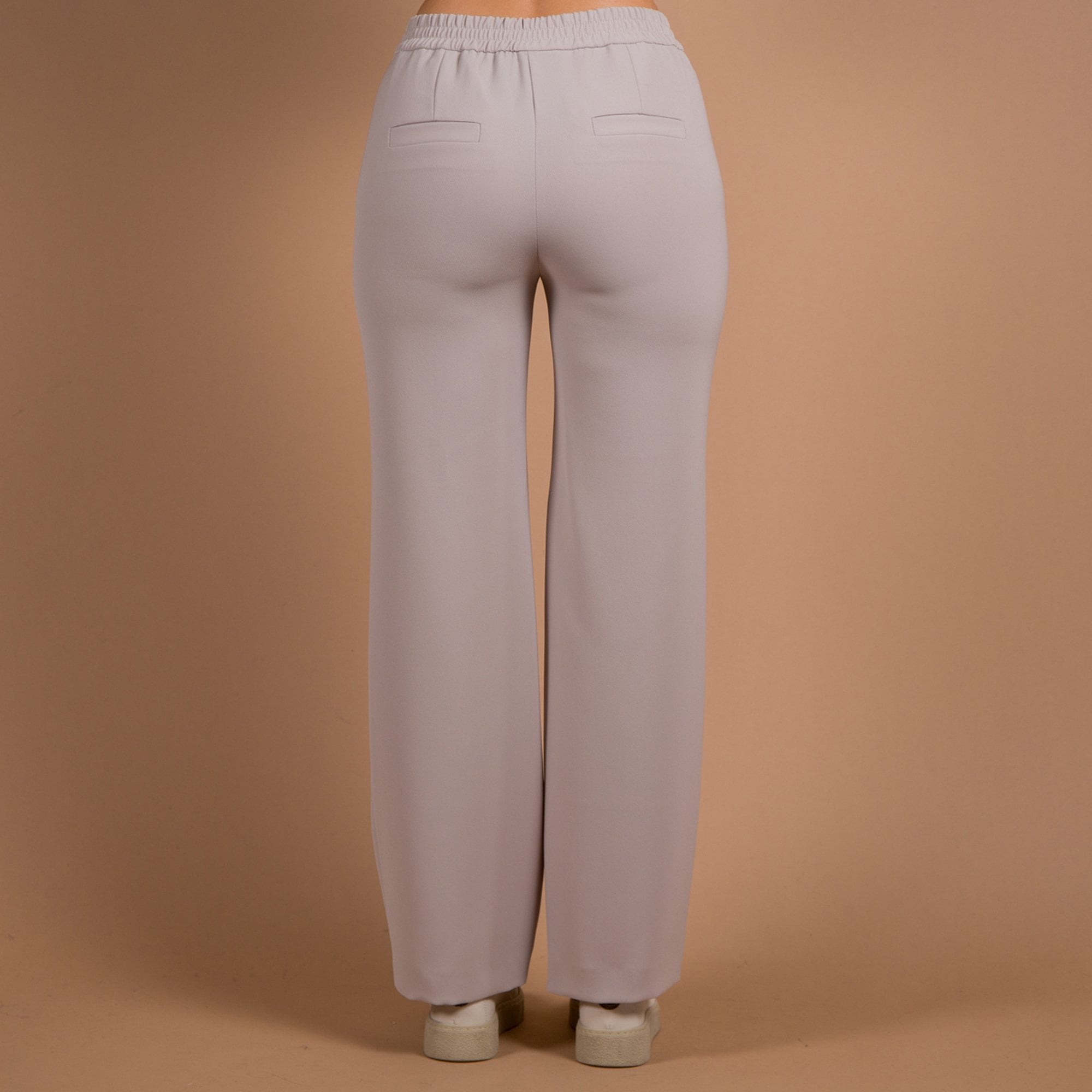 Marc Cain Washington Elasticated Waist Wide Leg Smart Trouser Warm Stone