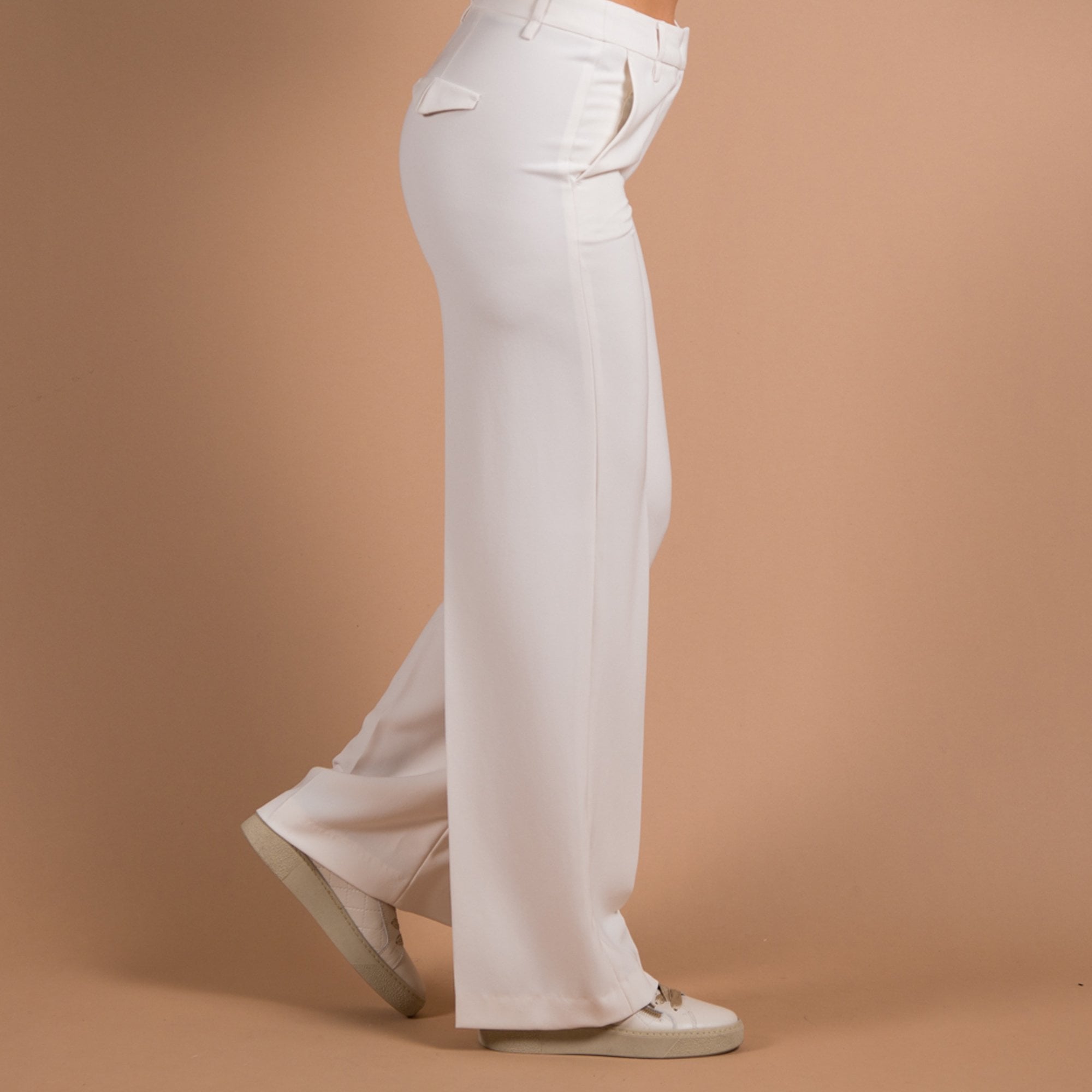Luisa Cerano Smart Tailored Straight Leg Trouser Ivory