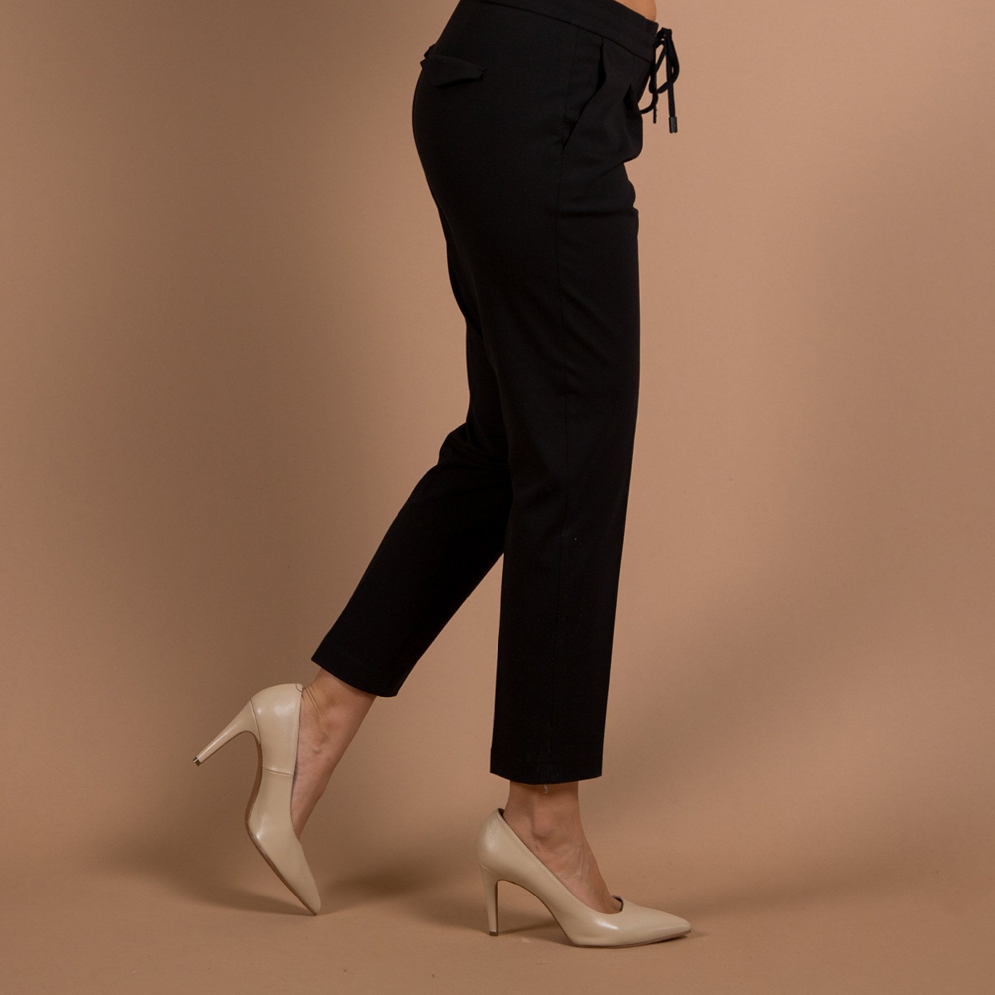 Luisa Cerano Tie Waist Smart Trouser Black