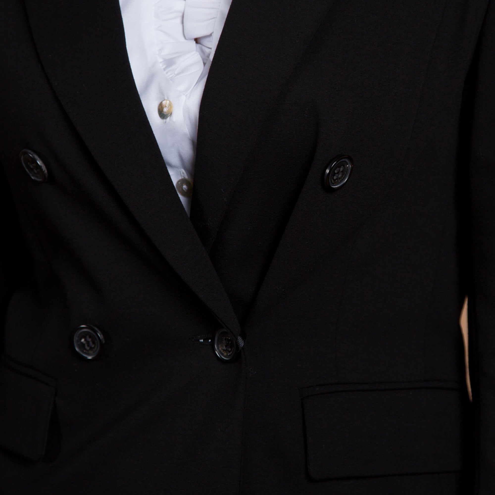 Luisa Cerano Double Breasted Smart Blazer Black