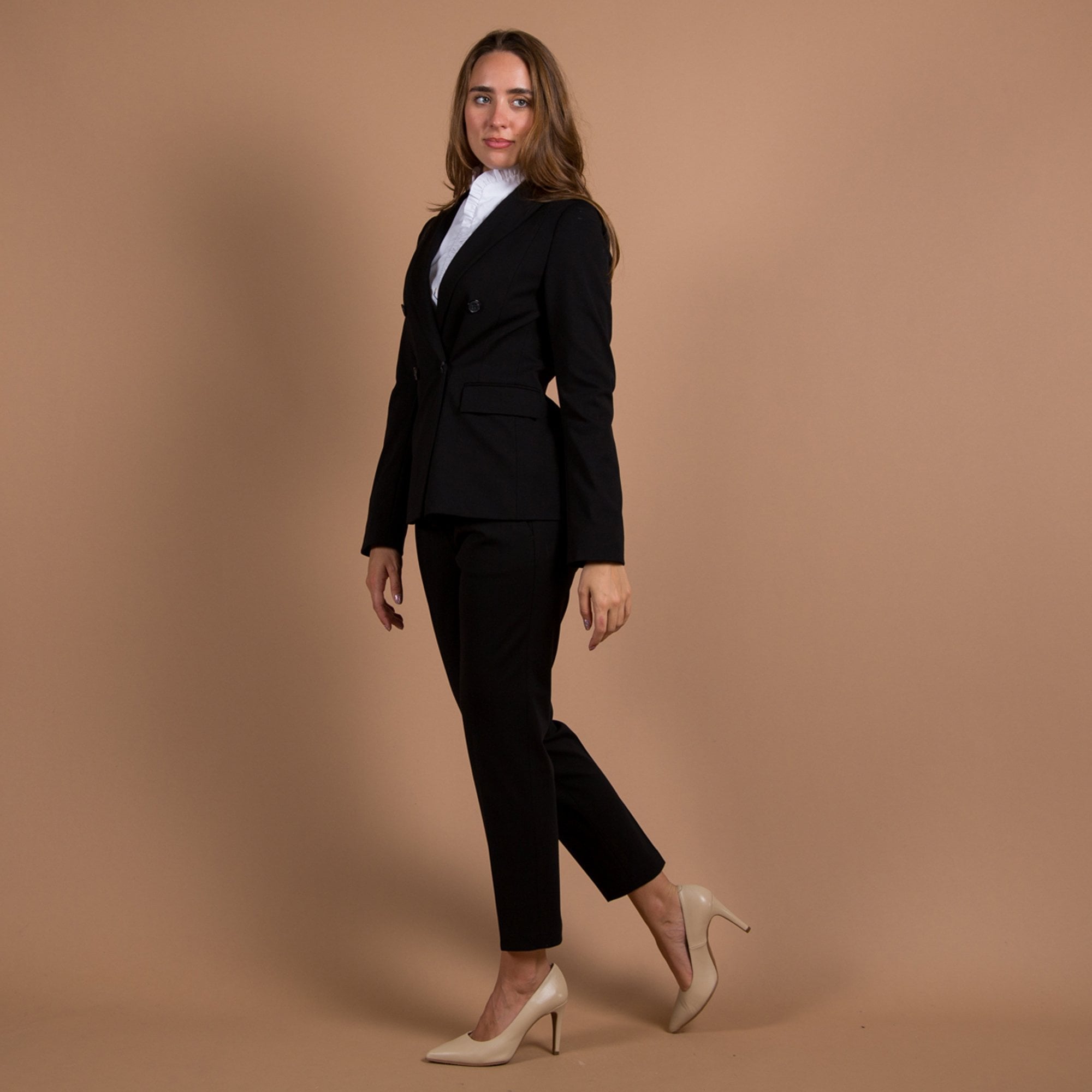 Luisa Cerano Double Breasted Smart Blazer Black