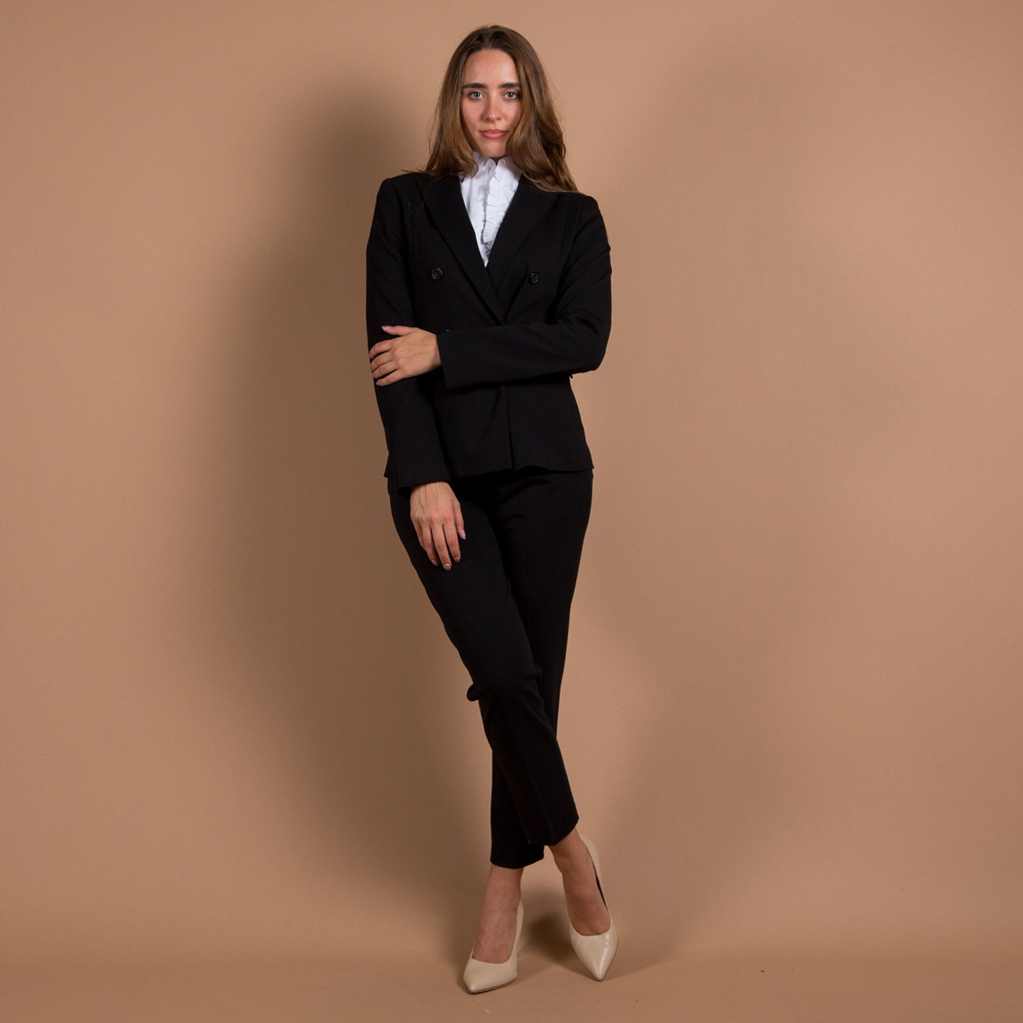 Luisa Cerano Double Breasted Smart Blazer Black