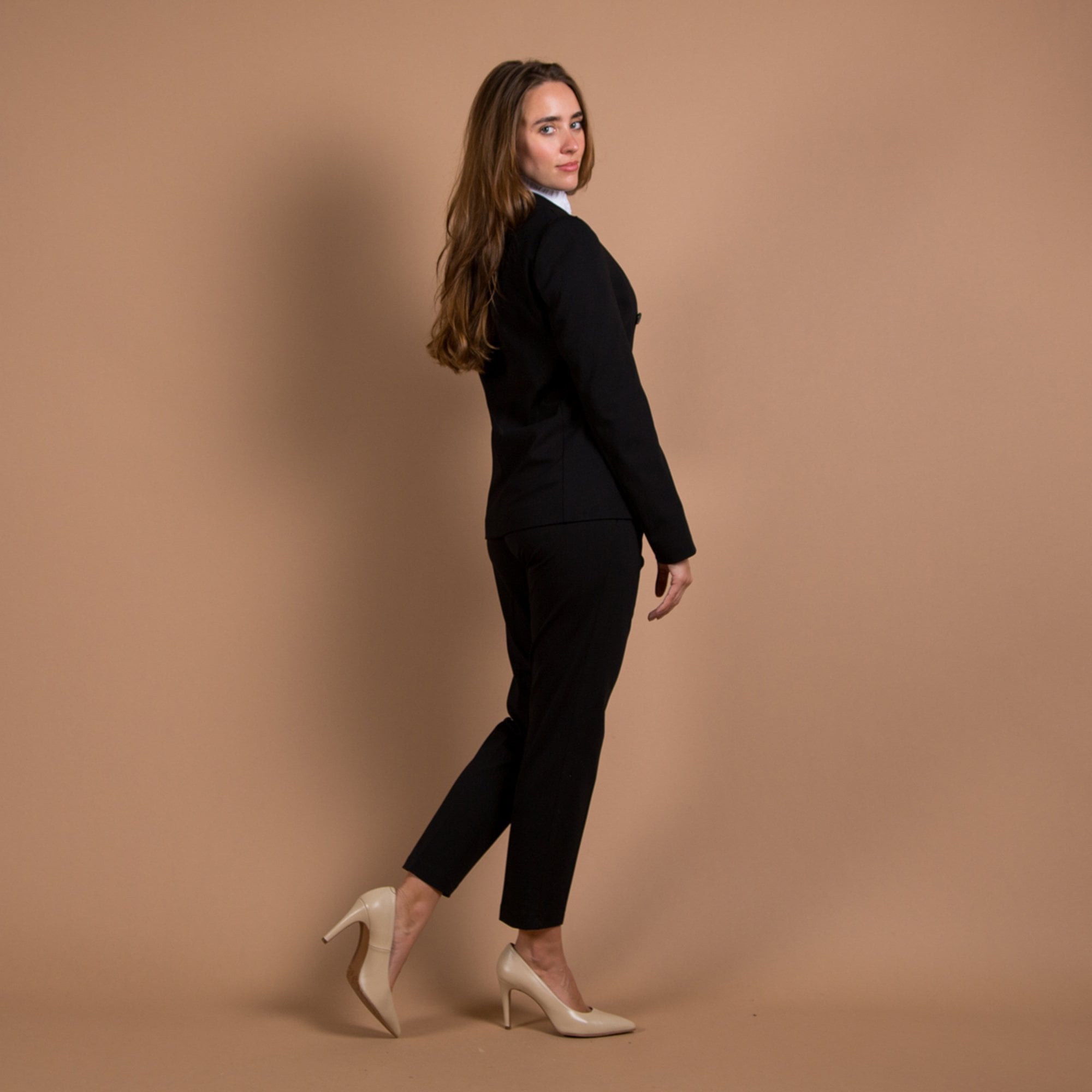 Luisa Cerano Double Breasted Smart Blazer Black