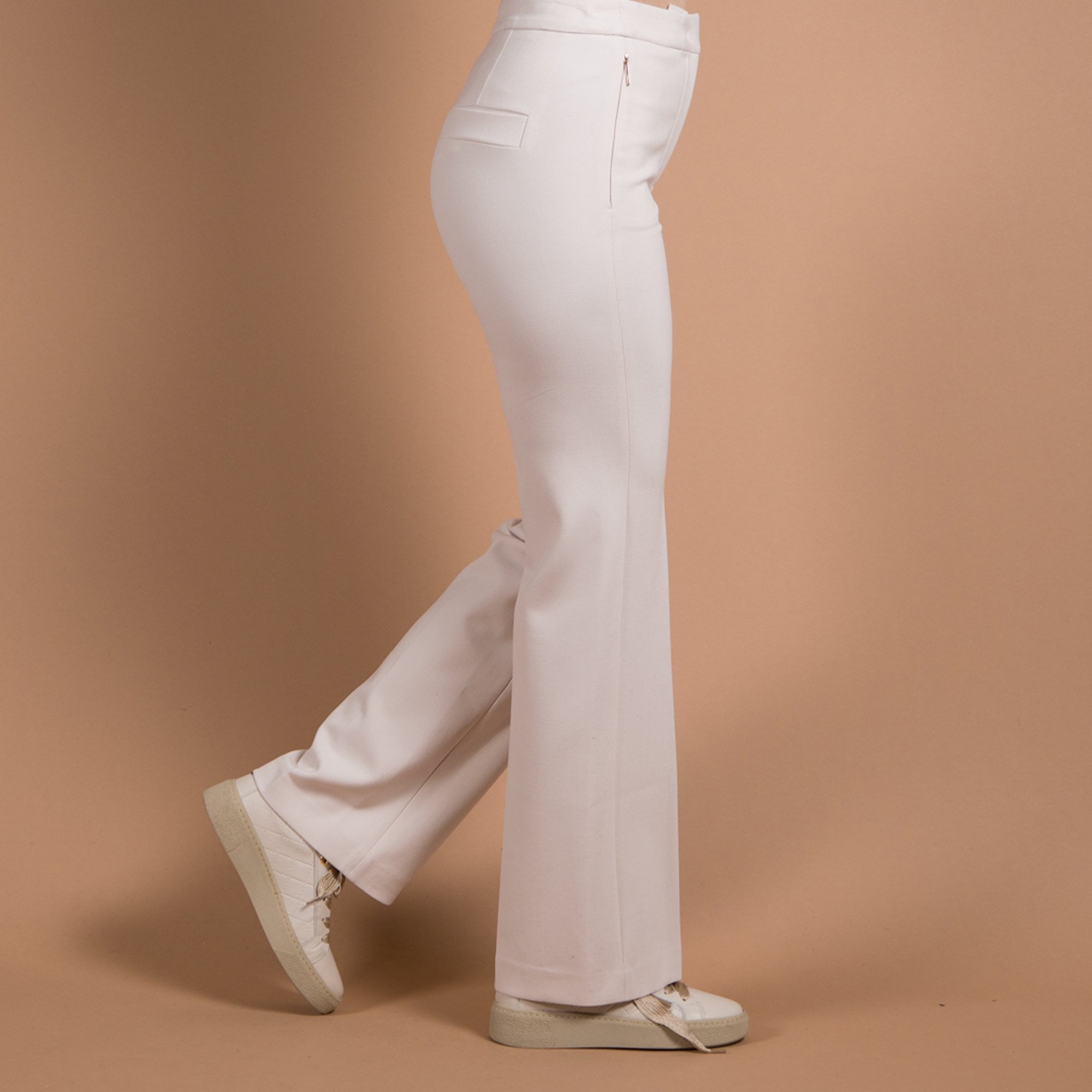 Marc Cain Smart Wide Leg Tailored Trouser Ivory
