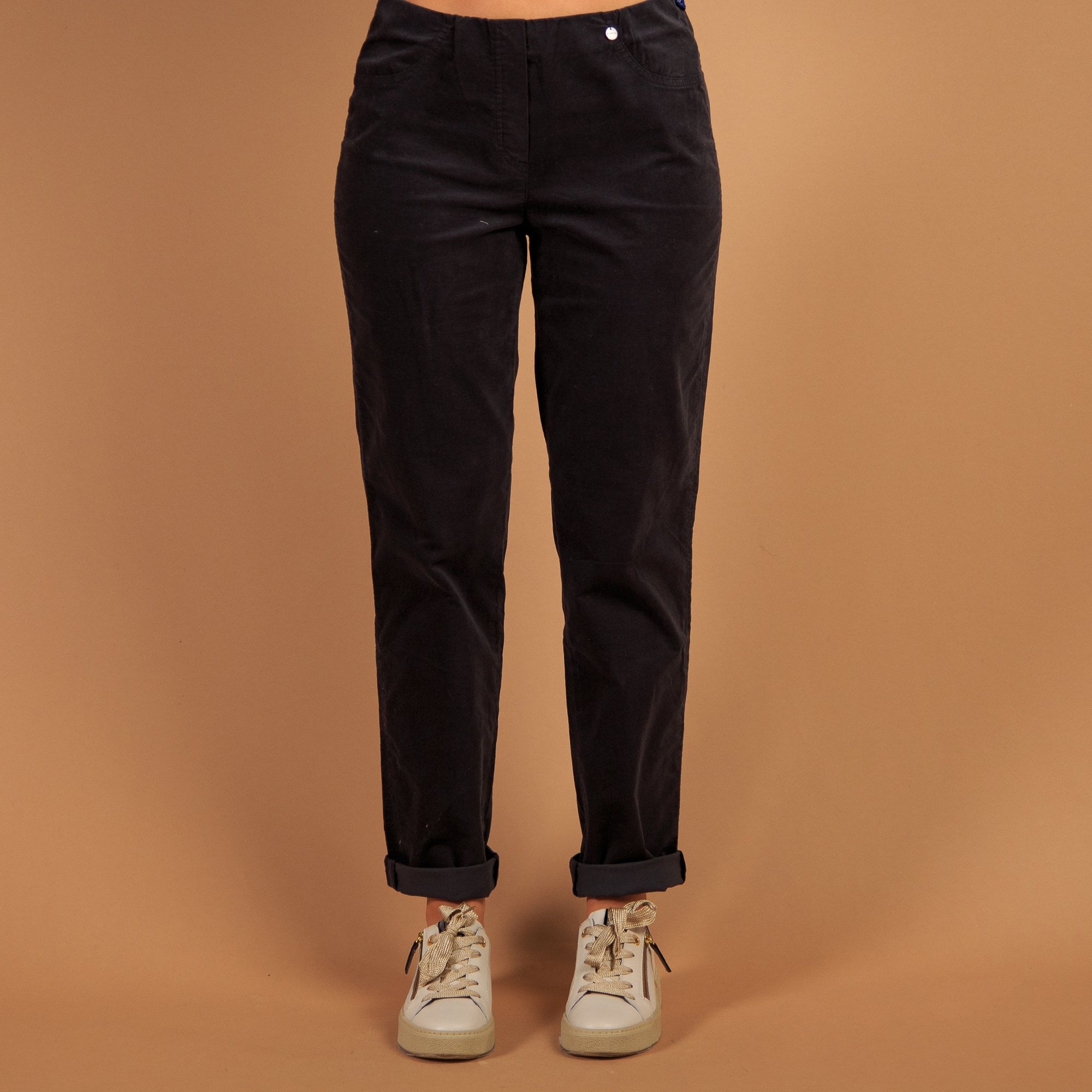 Robell Bella Velvet Trouser 78cm Grey 95